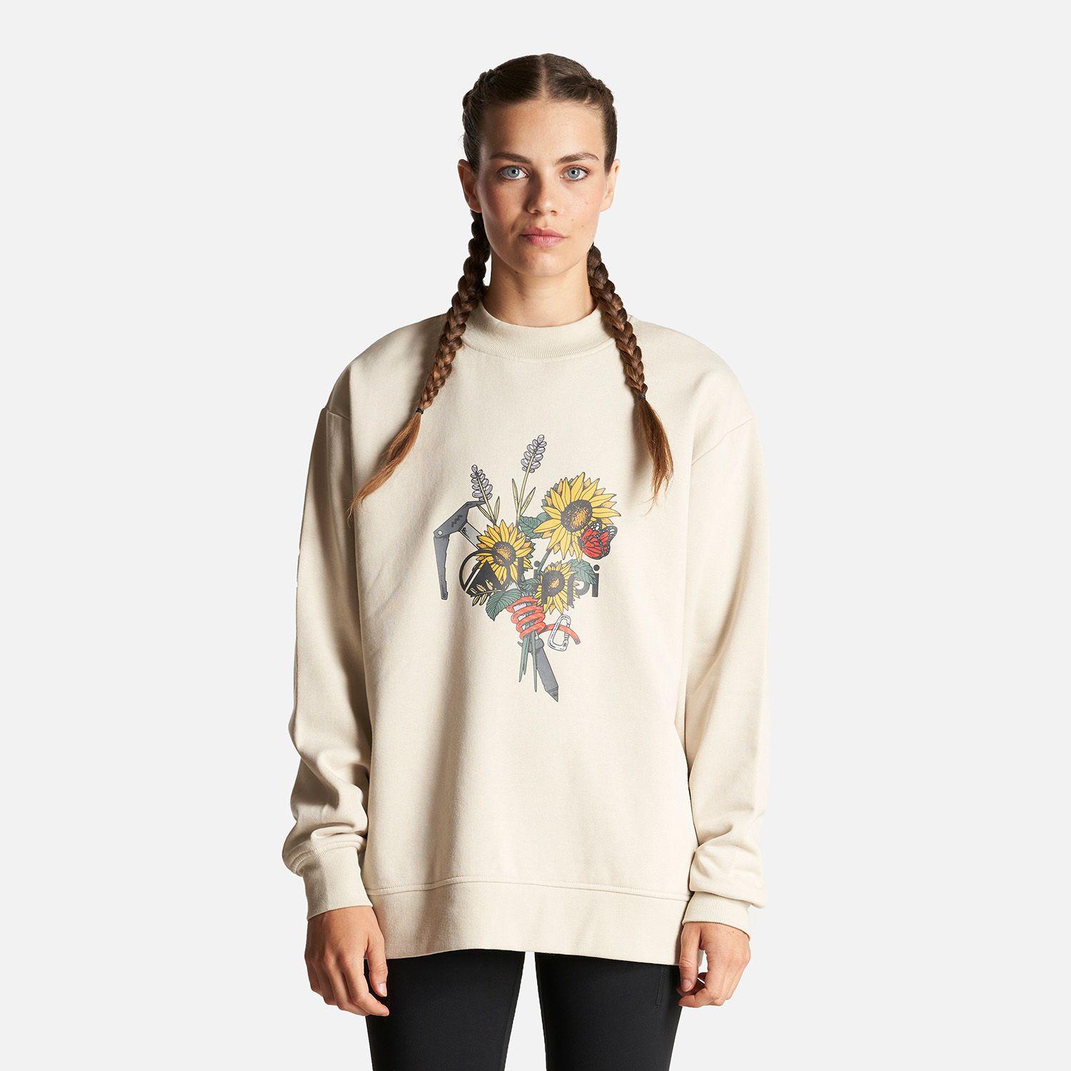 Poleron Mujer Insigne Crewneck Sweatshirt Front Print Crema Lippi-1