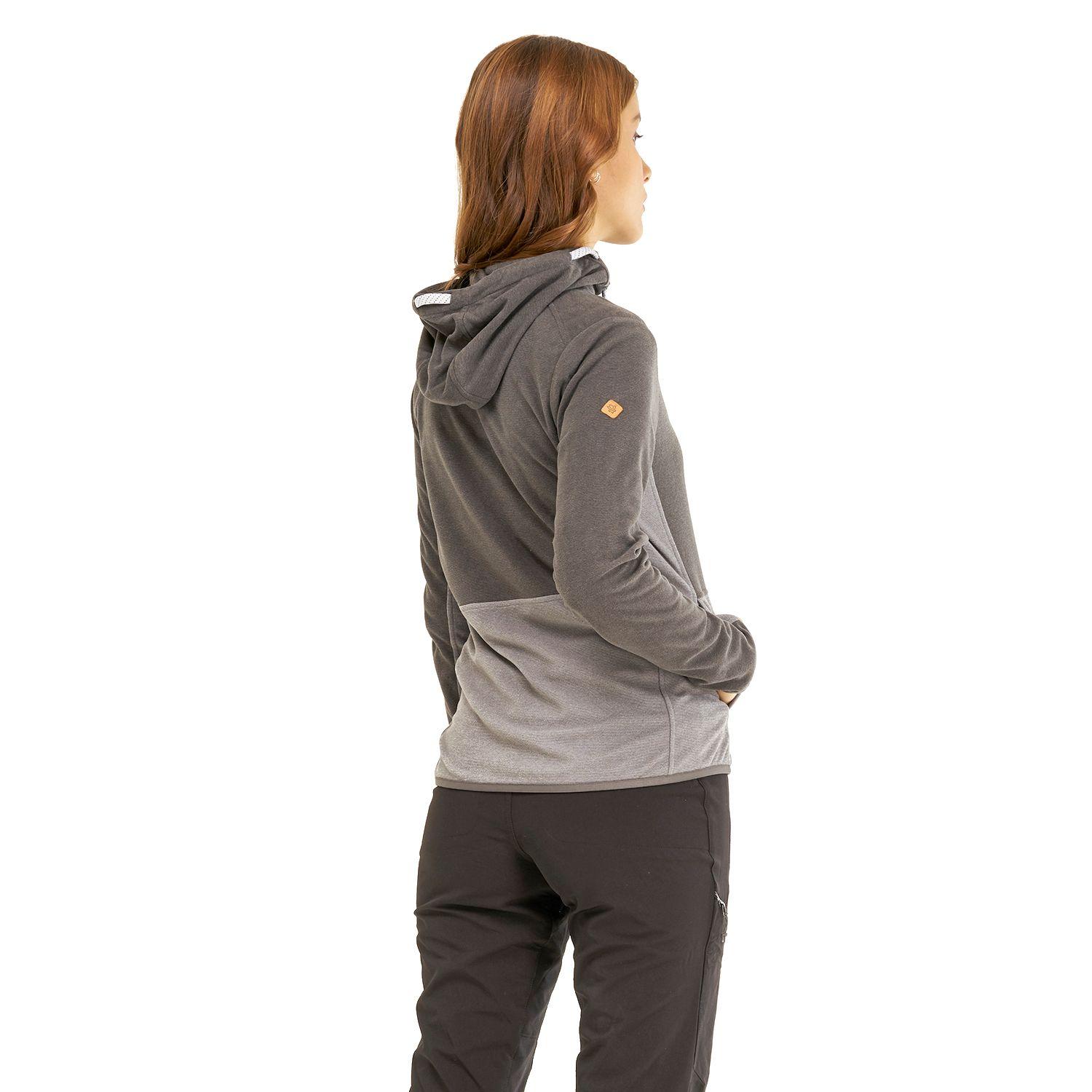Poleron Mujer Stripes Nano-F Full Zip Hoody Gris Oscuro Lippi-2