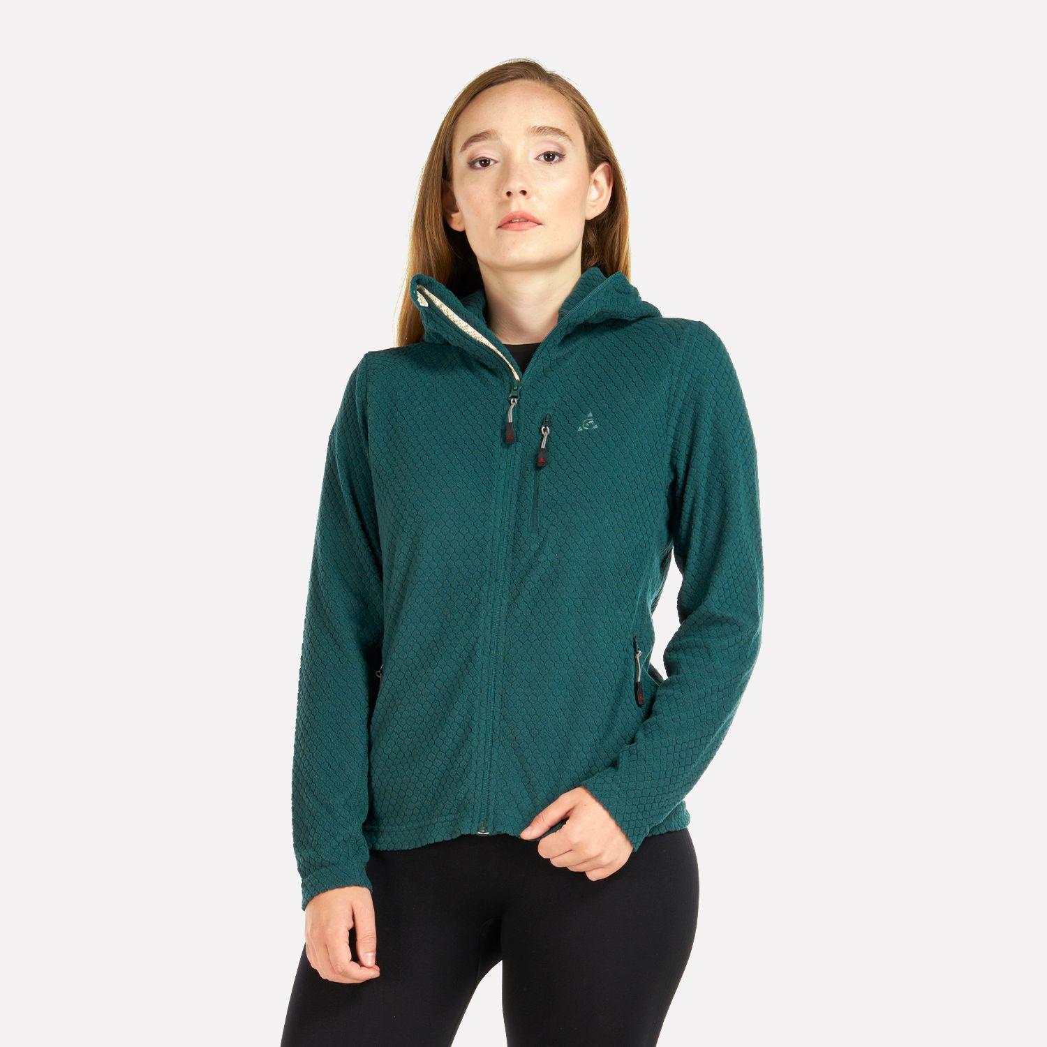 Poleron Mujer Secoya Hoody Turquesa Geography-1