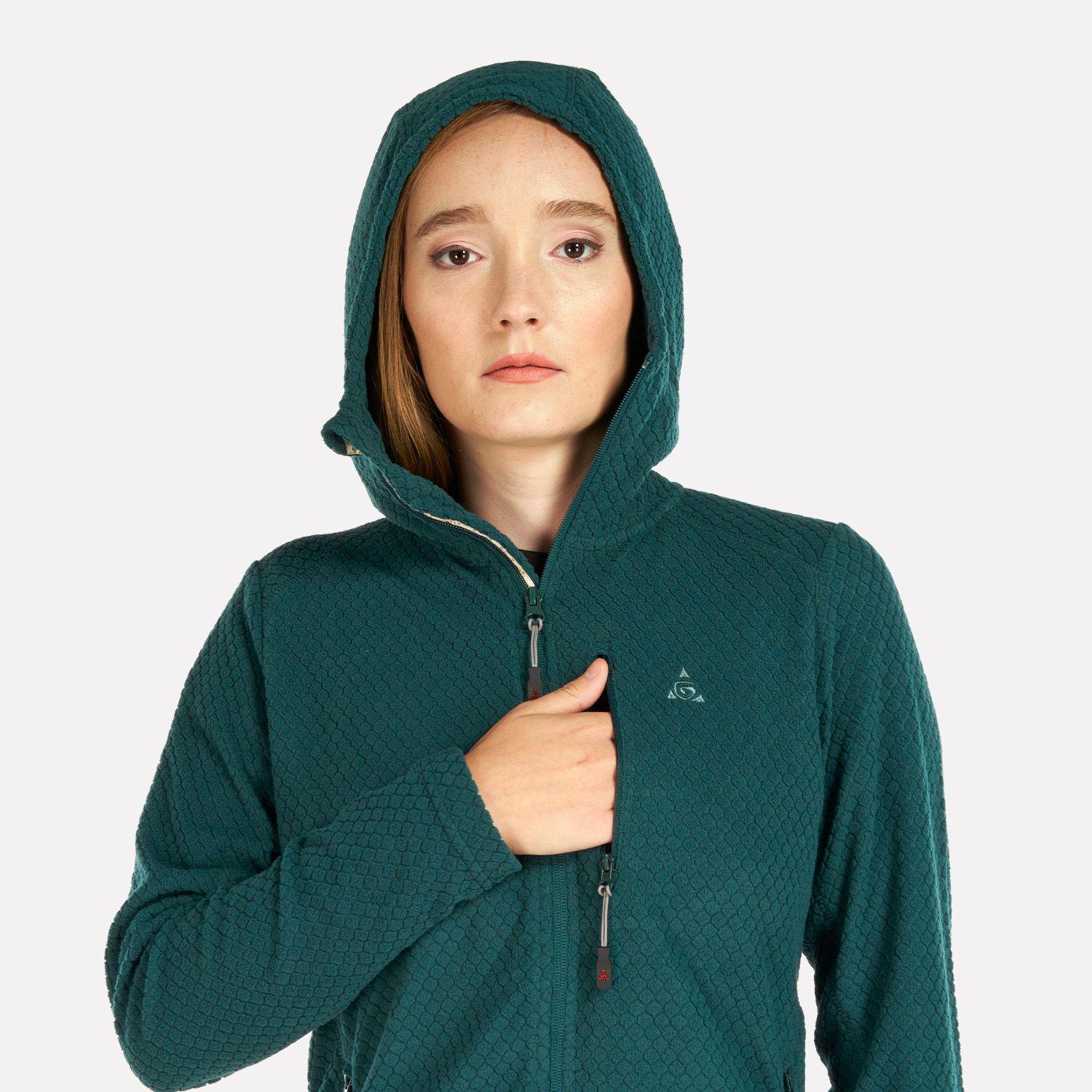 Poleron Mujer Secoya Hoody Turquesa Geography-4
