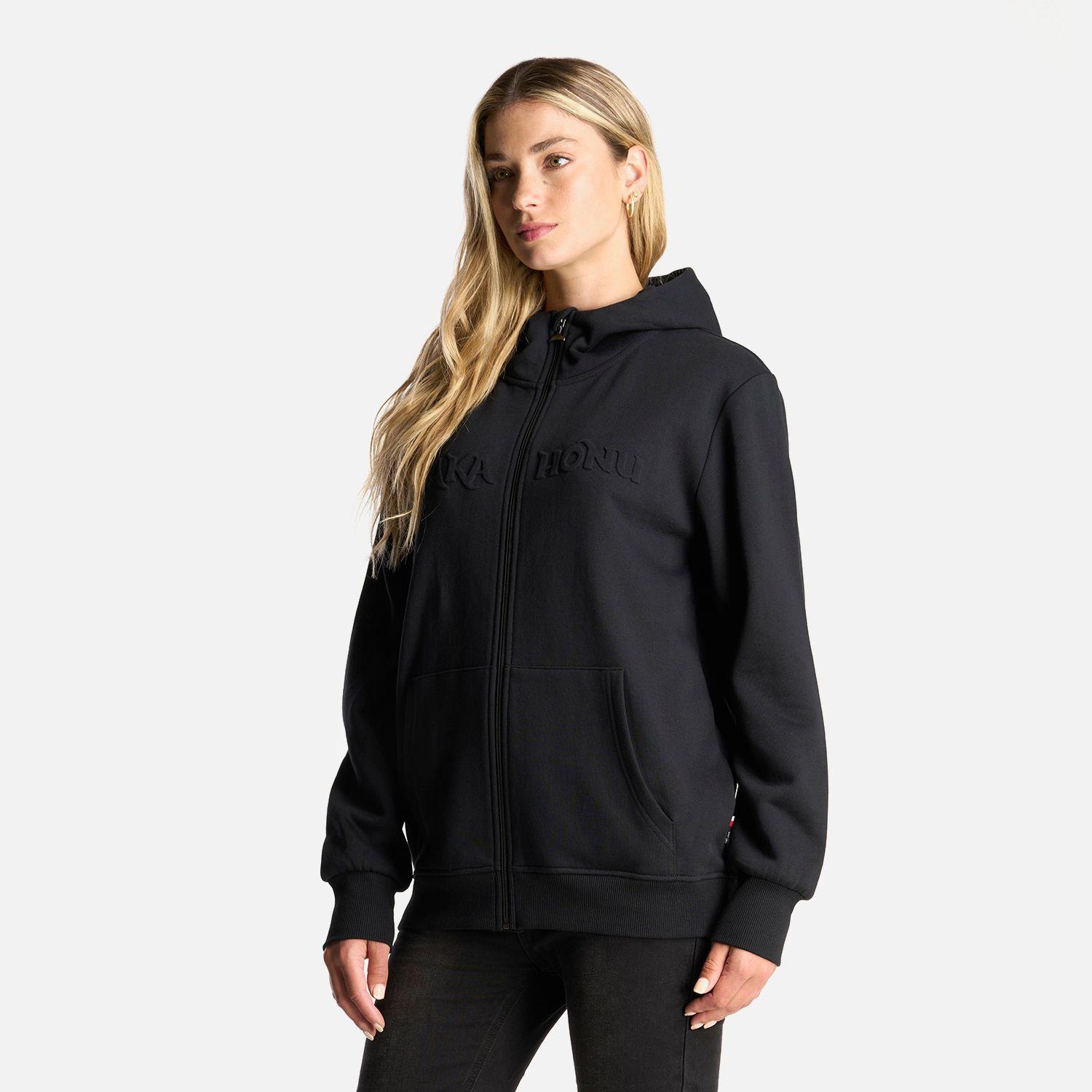 Poleron Mujer Motomami Full Zip Negro Haka Honu-2