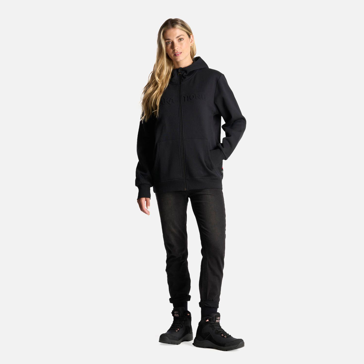 Poleron Mujer Motomami Full Zip Negro Haka Honu-7