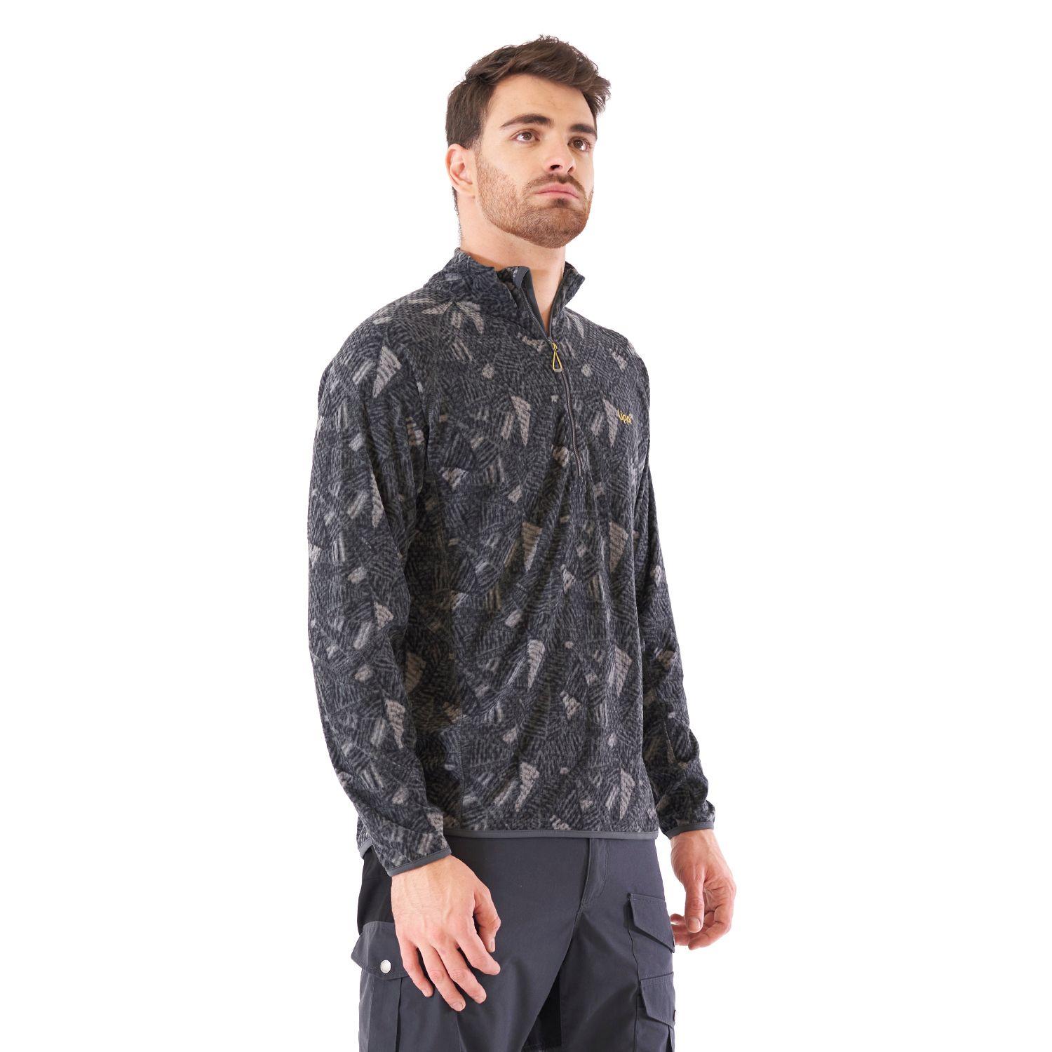Poleron Hombre Jacaranda Nano-F 14 Zip Print Gris Oscuro Lippi V21-2