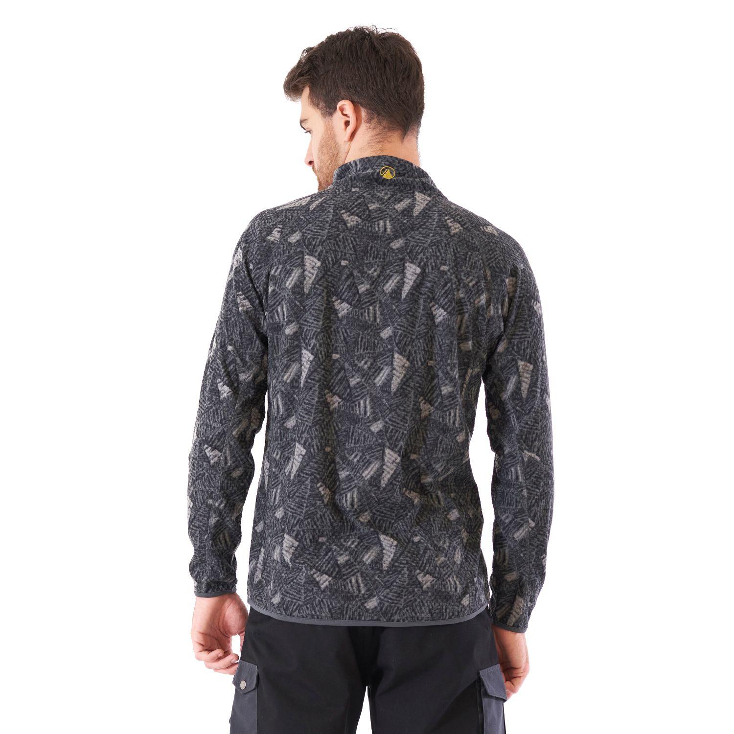 Poleron Hombre Jacaranda Nano-F 14 Zip Print Gris Oscuro Lippi V21-5