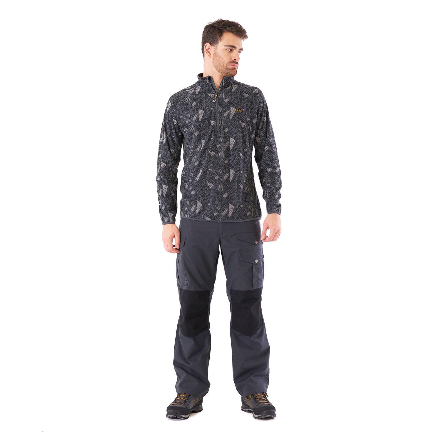 Poleron Hombre Jacaranda Nano-F 14 Zip Print Gris Oscuro Lippi V21-6