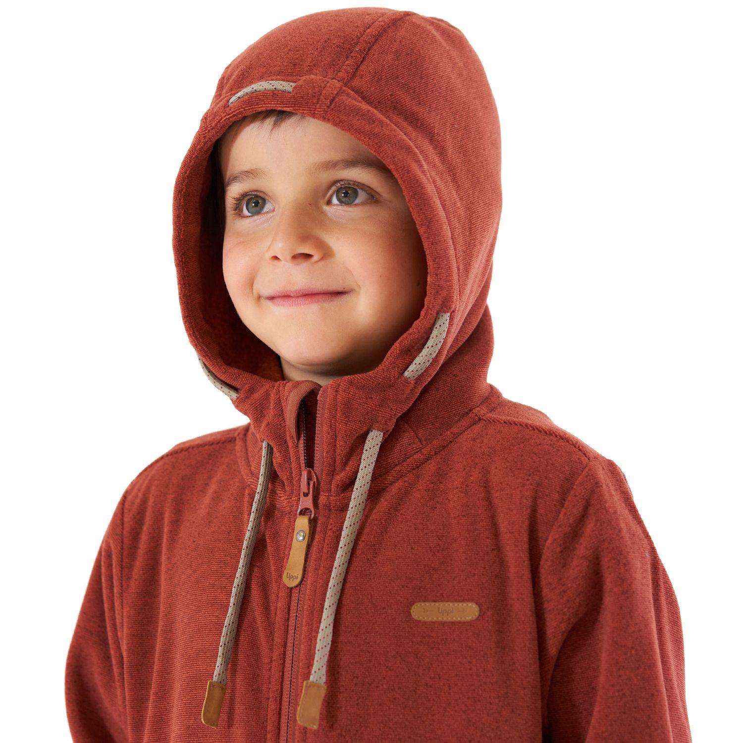 Poleron Niño Stripes Nano-F Full Zip Terracota Lippi V21-4