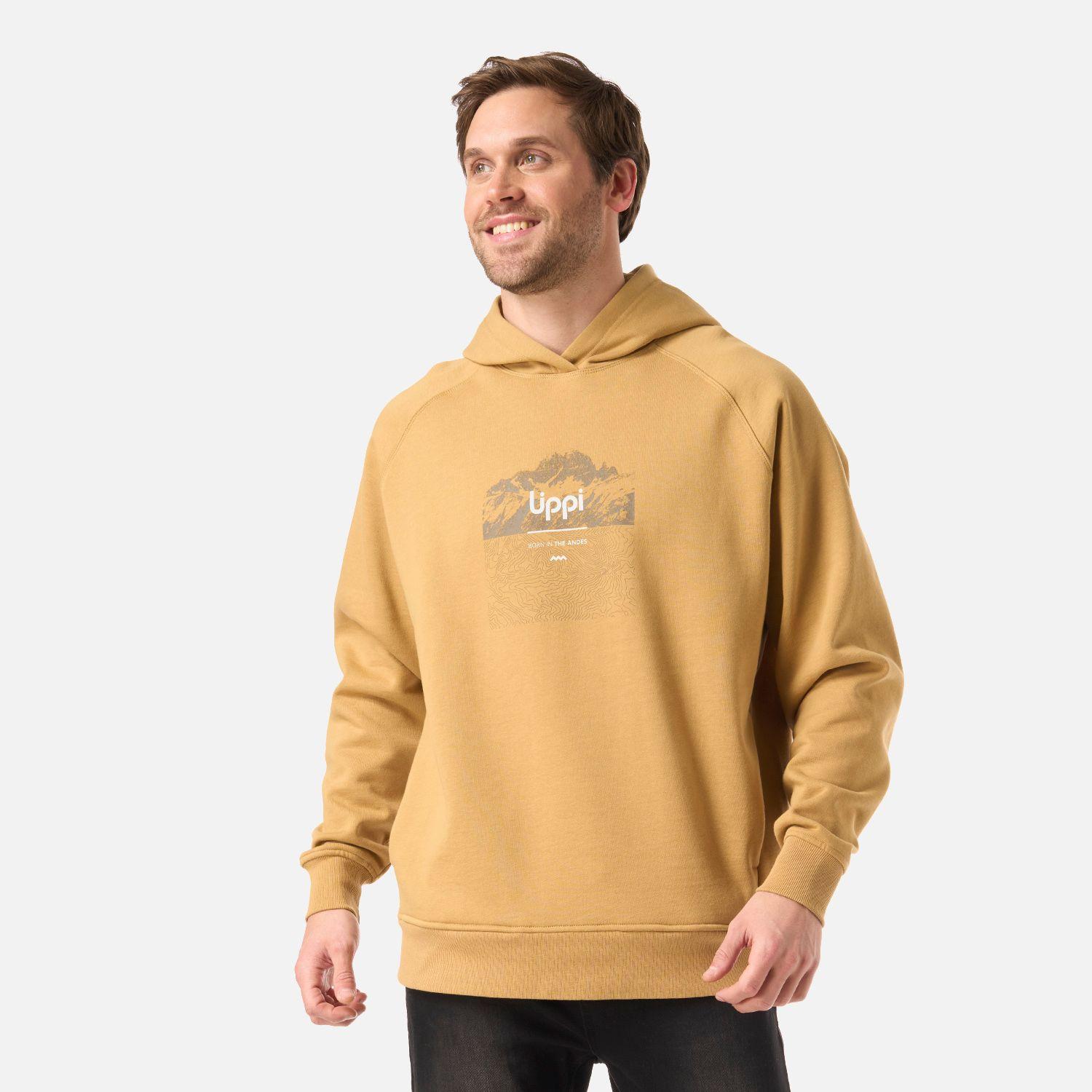 Polerón Hombre Insigne Hoody Sweatshirt Front Print Camel Lippi V26-1