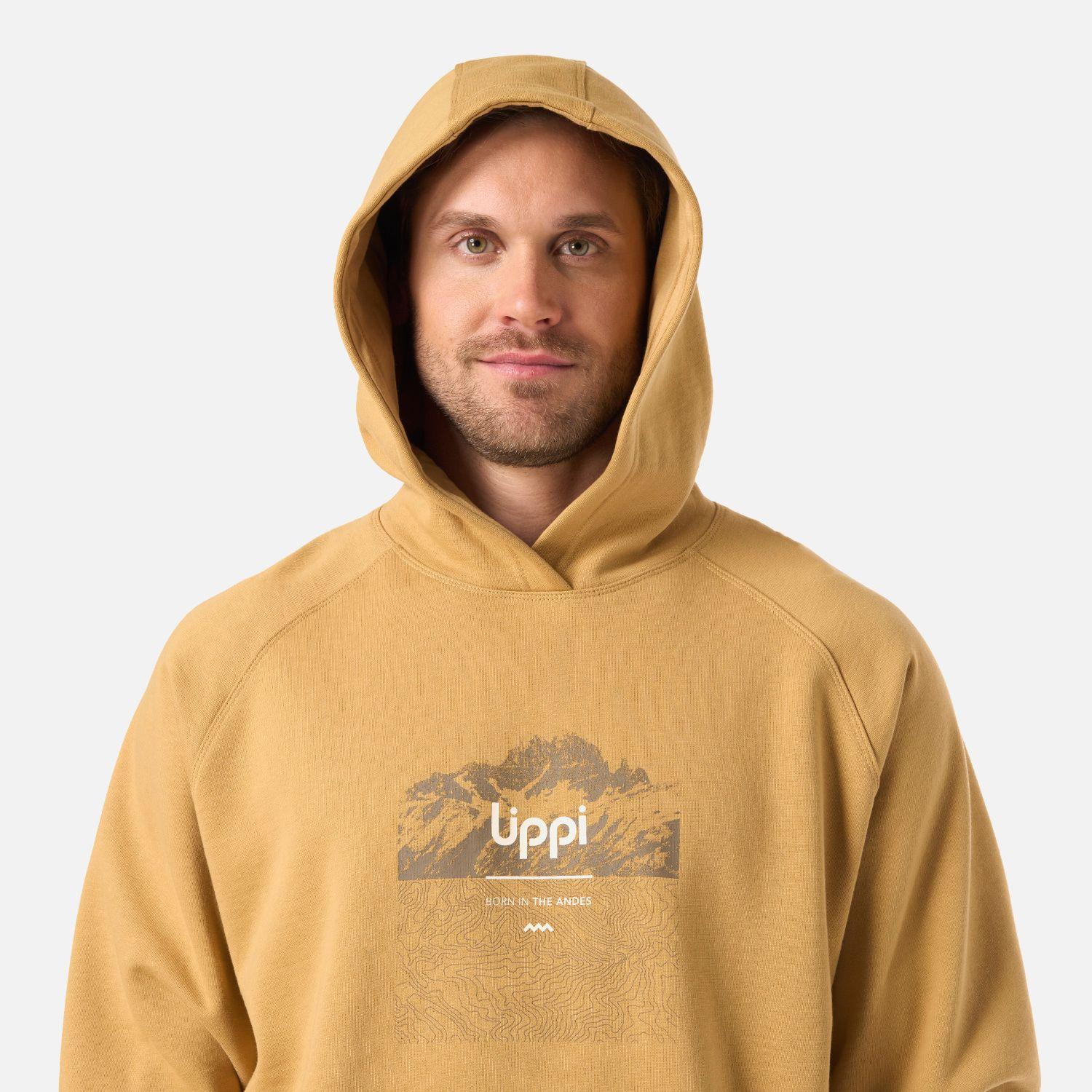 Polerón Hombre Insigne Hoody Sweatshirt Front Print Camel Lippi V26-3