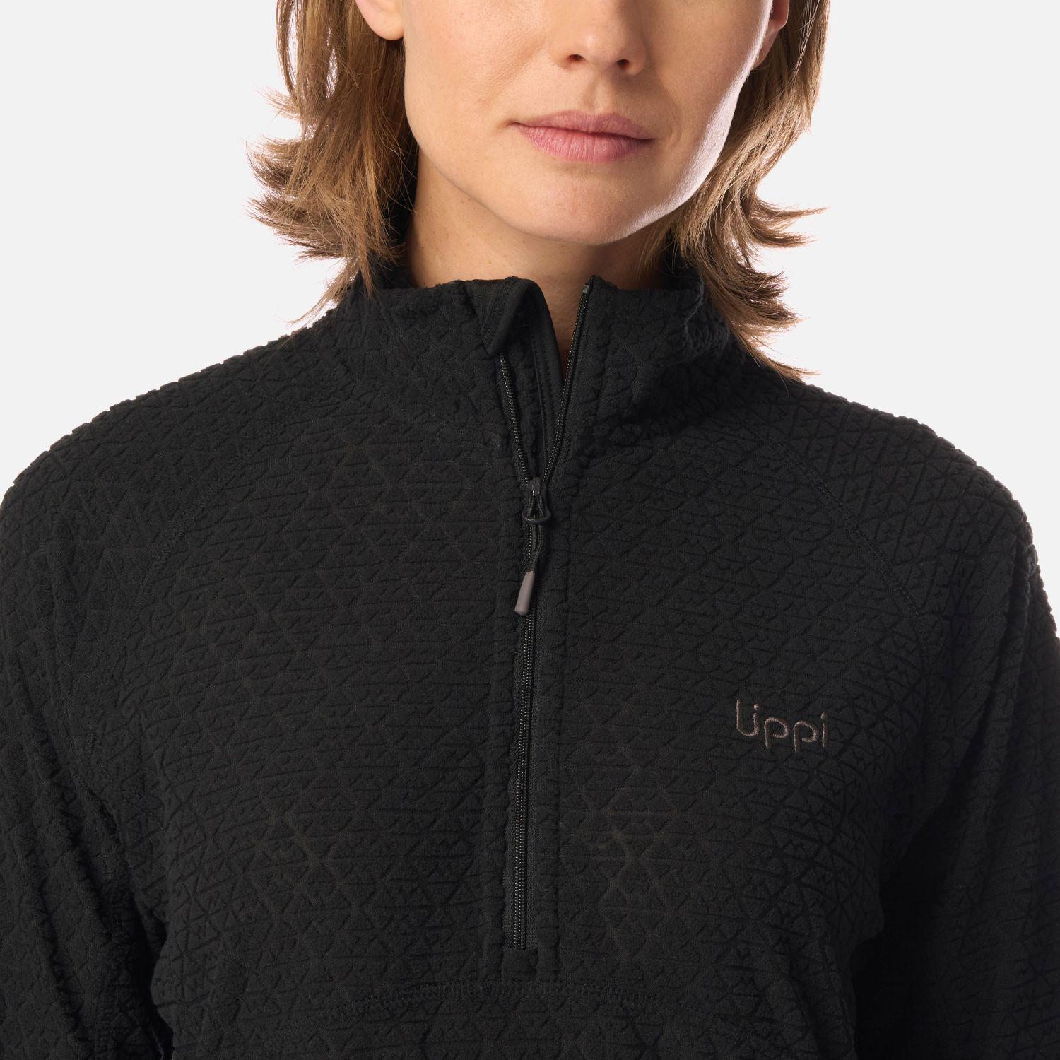 Polerón Mujer Jacaranda Nano-F 1/4 Zip Negro Lippi I26-3