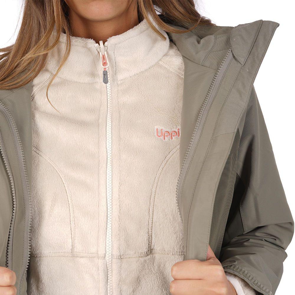 Chaqueta Mujer Tres Cruces Fusion-3 Hoody Jacket Gris Claro / Uva Lippi-5