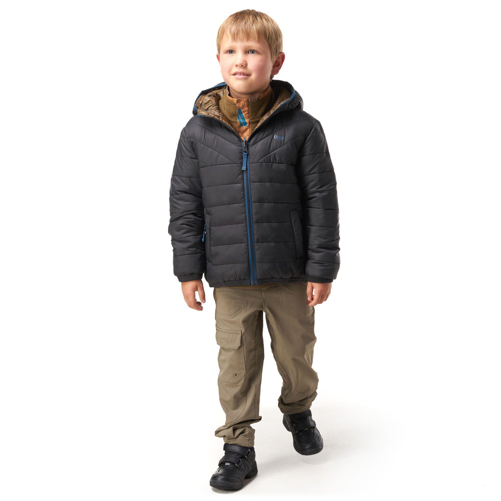 Chaqueta Niño BeWarm 2-Face Hoody Jacket Verde / Print Azul Lippi-3