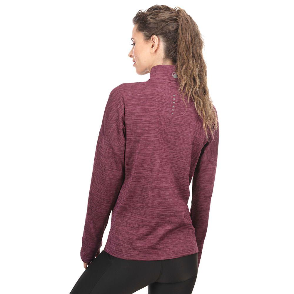 Poleron Mujer Just Move Nano-F 14 Zip Melange Uva Lippi-2