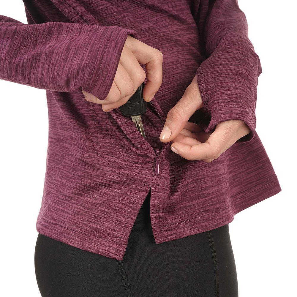 Poleron Mujer Just Move Nano-F 14 Zip Melange Uva Lippi-3