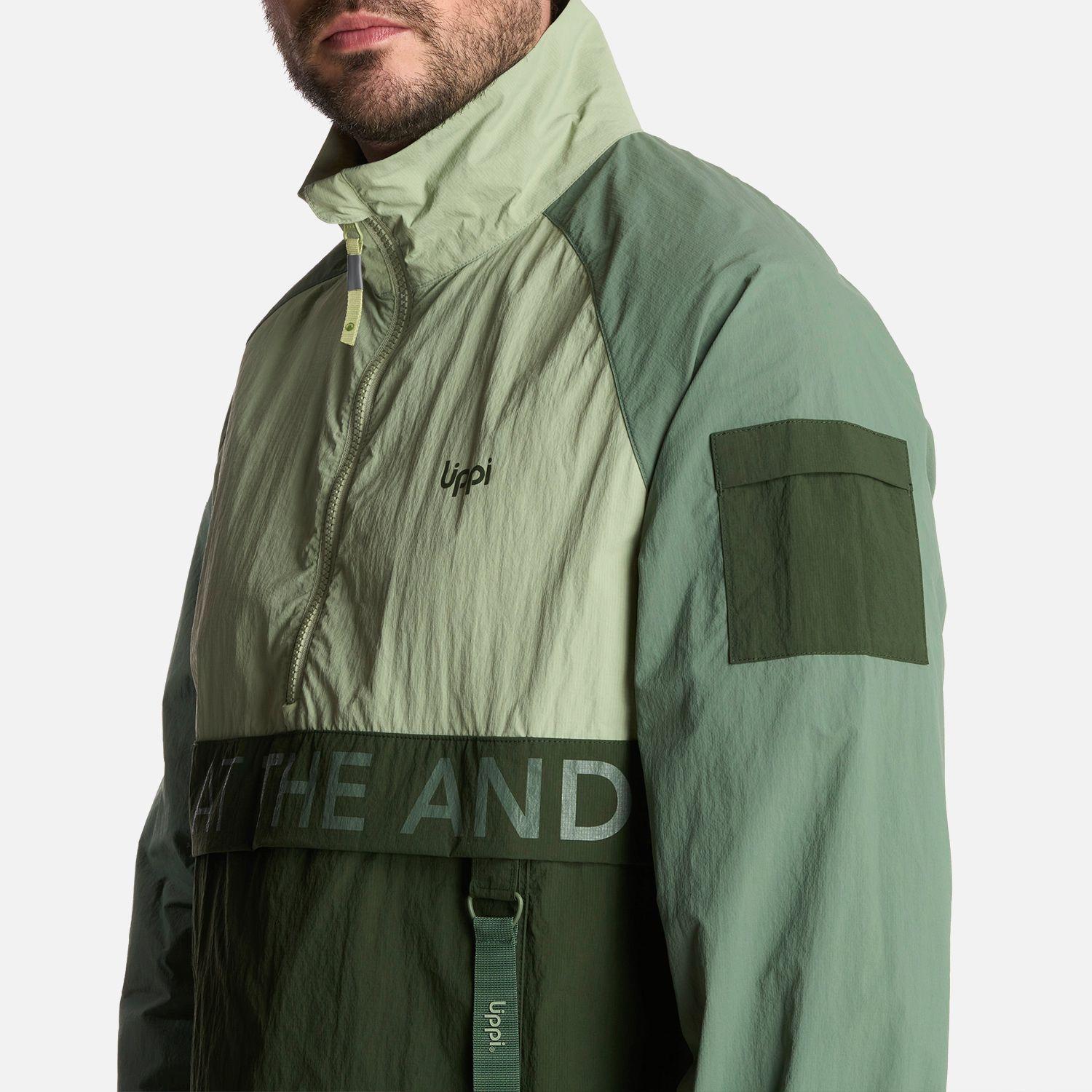 Chaqueta Hombre WindCity WindBreaker 1/4 Zip Jade Lippi-4