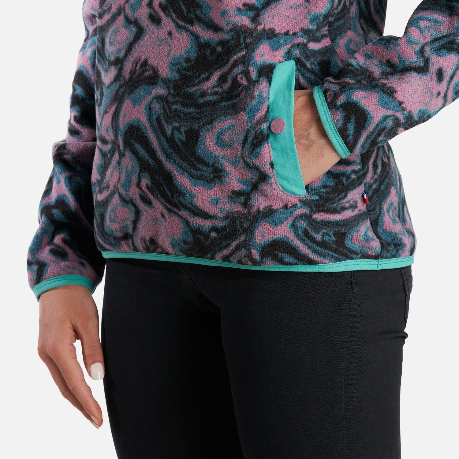 Poleron Mujer Tokerau Print Petroleo Haka Honu-5