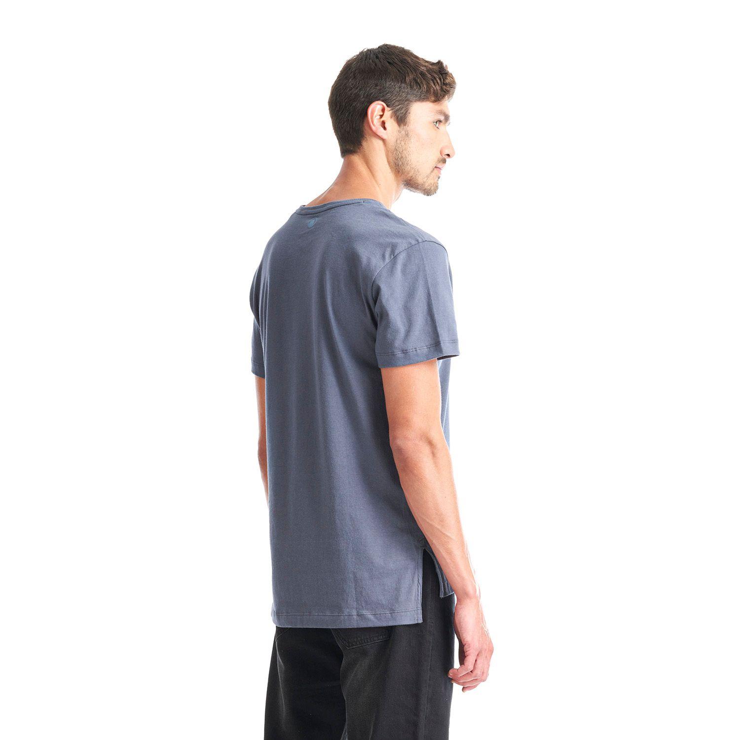 Polera Hombre Henley Organic T-Shirt Azul Piedra Lippi-4