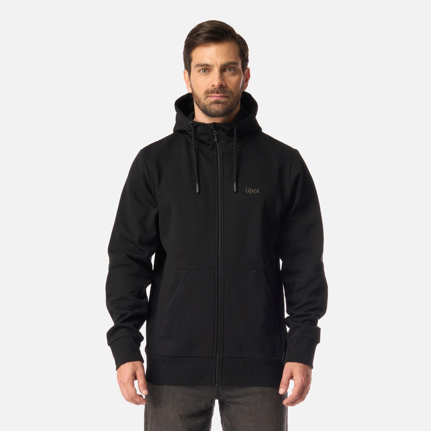 Polerón Hombre Ulmo Full Zip Hoody Sweatshirt Negro Lippi I26-0