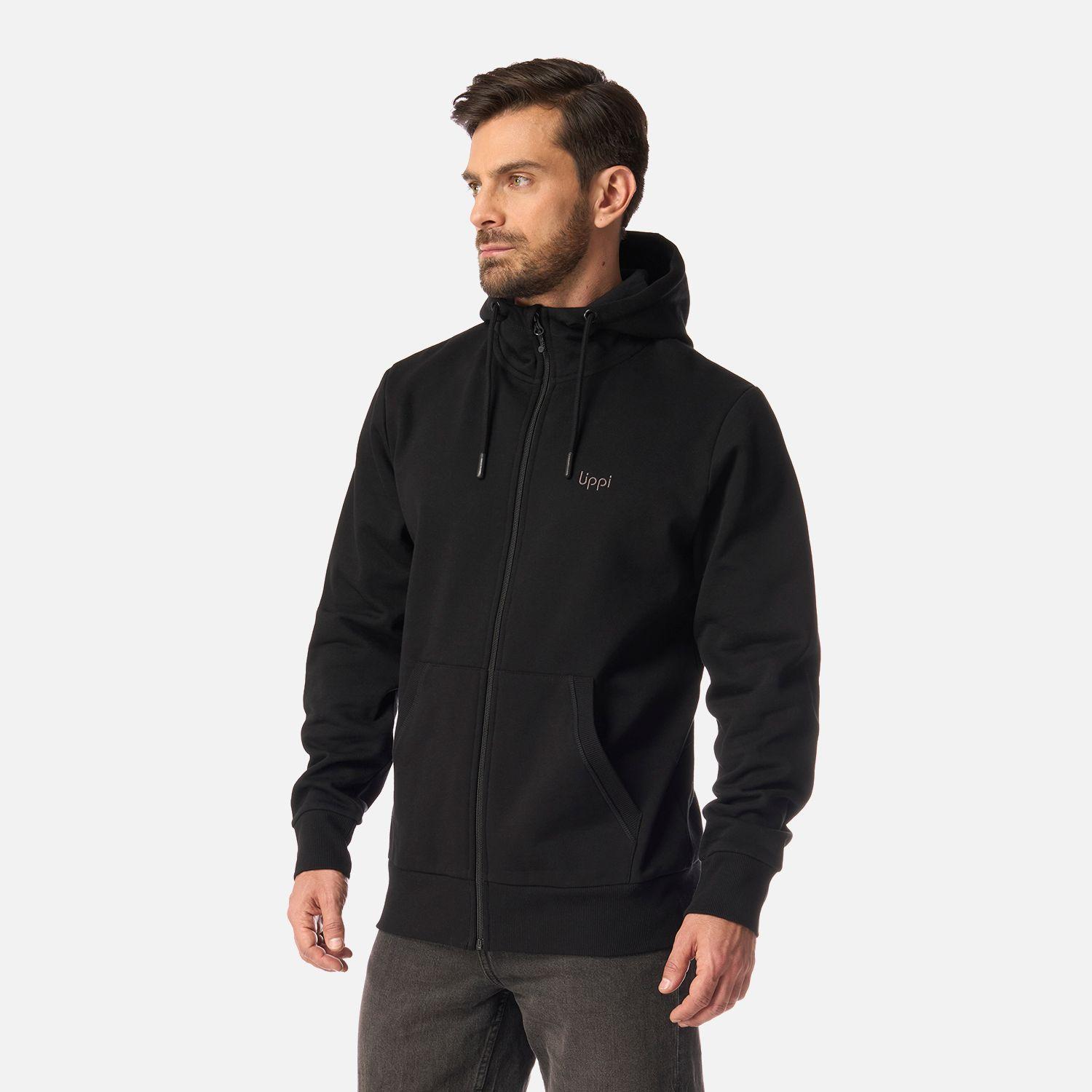 Polerón Hombre Ulmo Full Zip Hoody Sweatshirt Negro Lippi I26-1