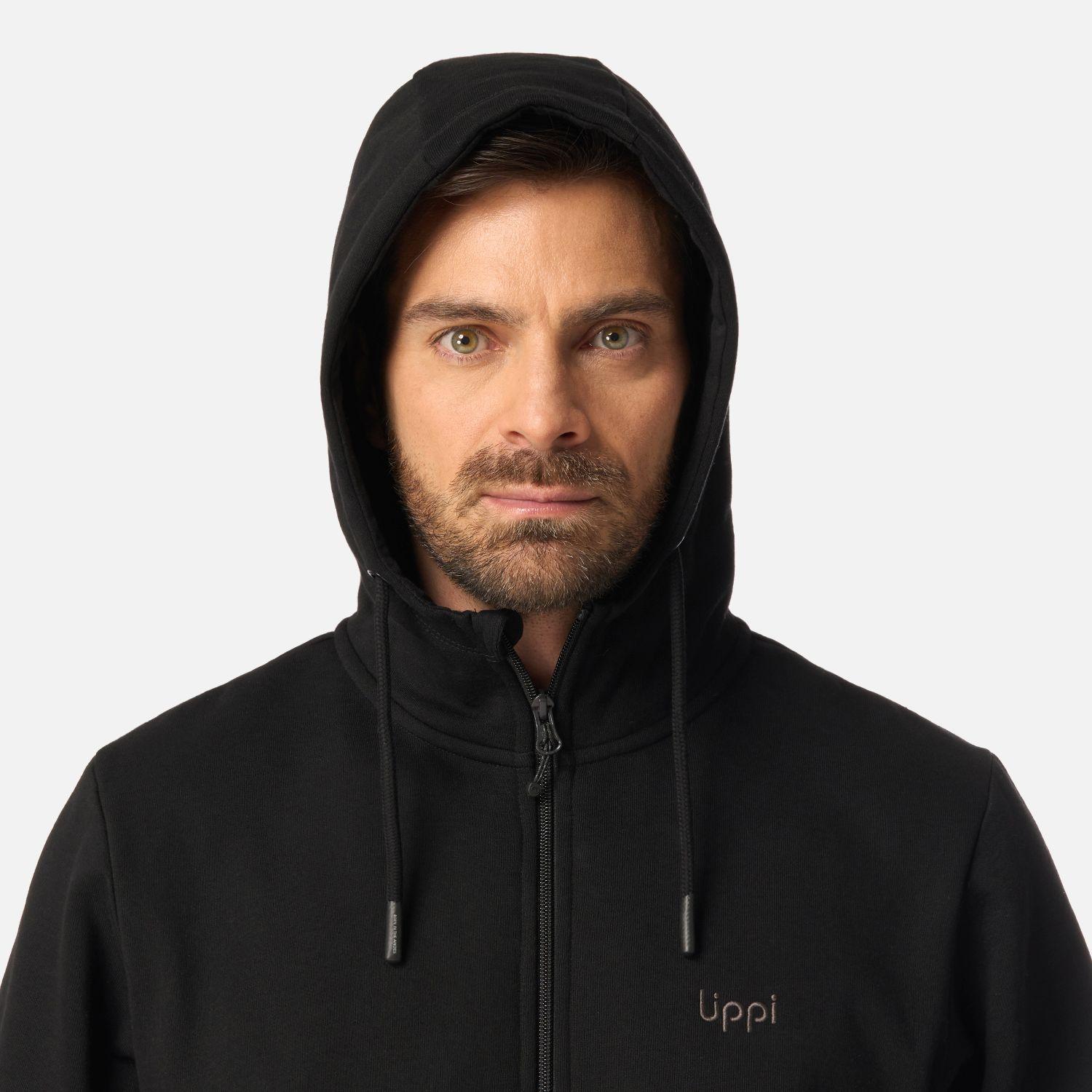 Polerón Hombre Ulmo Full Zip Hoody Sweatshirt Negro Lippi I26-3