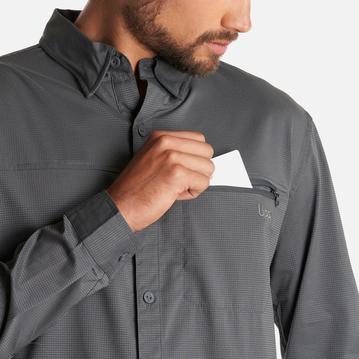 Camisa Hombre Rosselot Long Sleeve Q-Dry Shirt Gris Oscuro Lippi I23-4