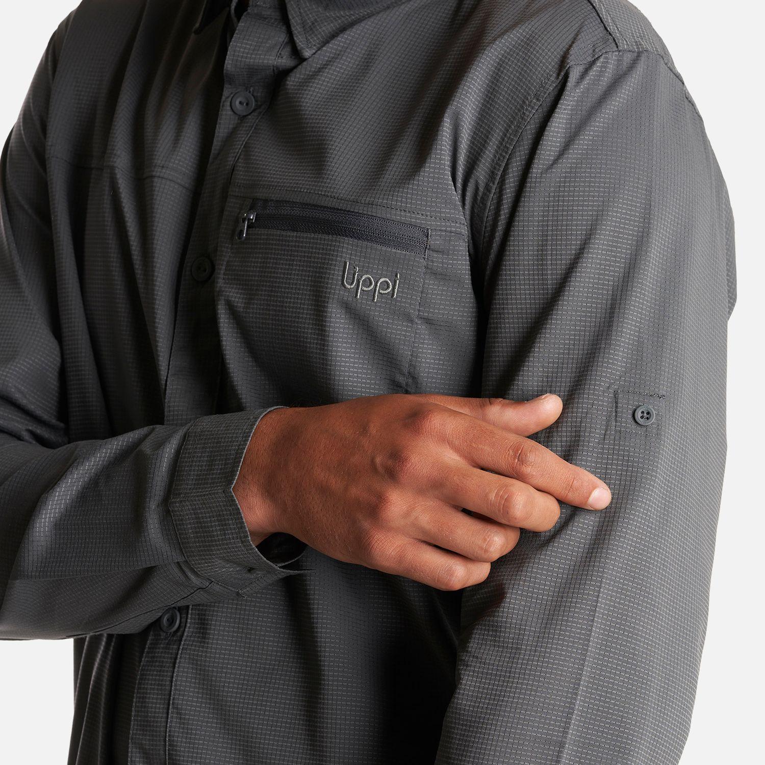 Camisa Hombre Rosselot Long Sleeve Q-Dry Shirt Gris Oscuro Lippi I23-5