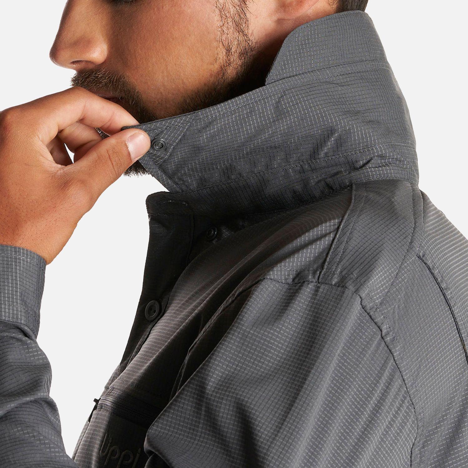 Camisa Hombre Rosselot Long Sleeve Q-Dry Shirt Gris Oscuro Lippi I23-6