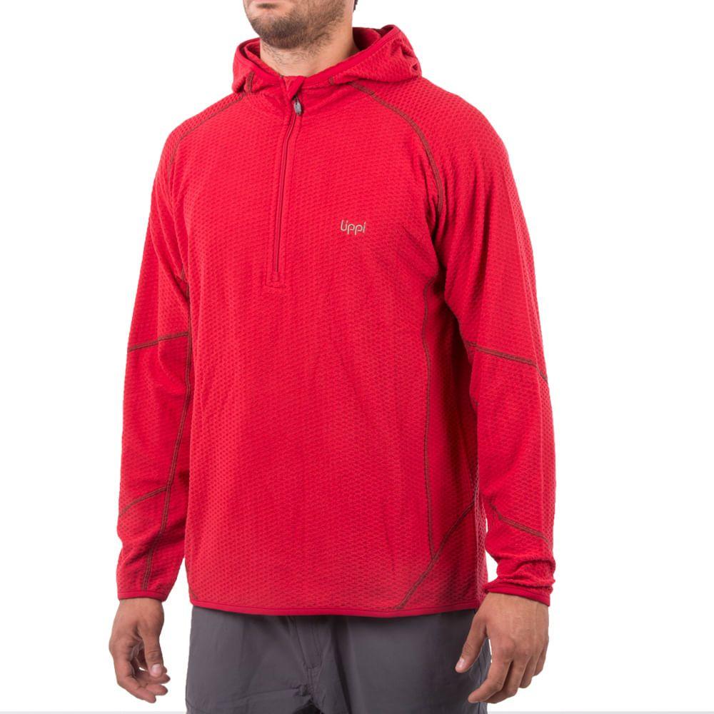 Poleron Hombre Jacaranda Nano-F 14 Zip Hoody Taupe / Naranjo Lippi-1