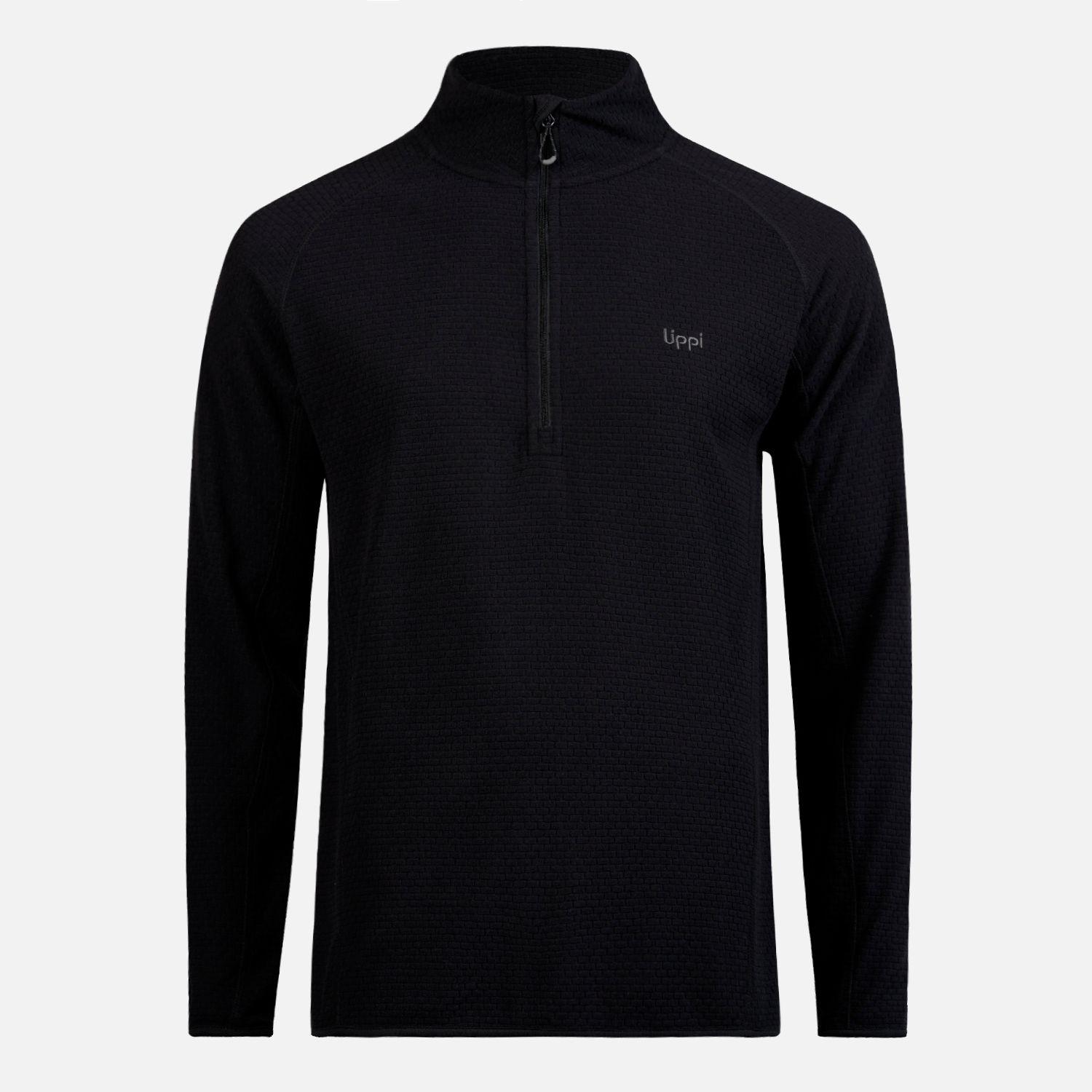 Poleron Hombre Jacaranda Nano-F 1/4 Zip Negro Lippi-0
