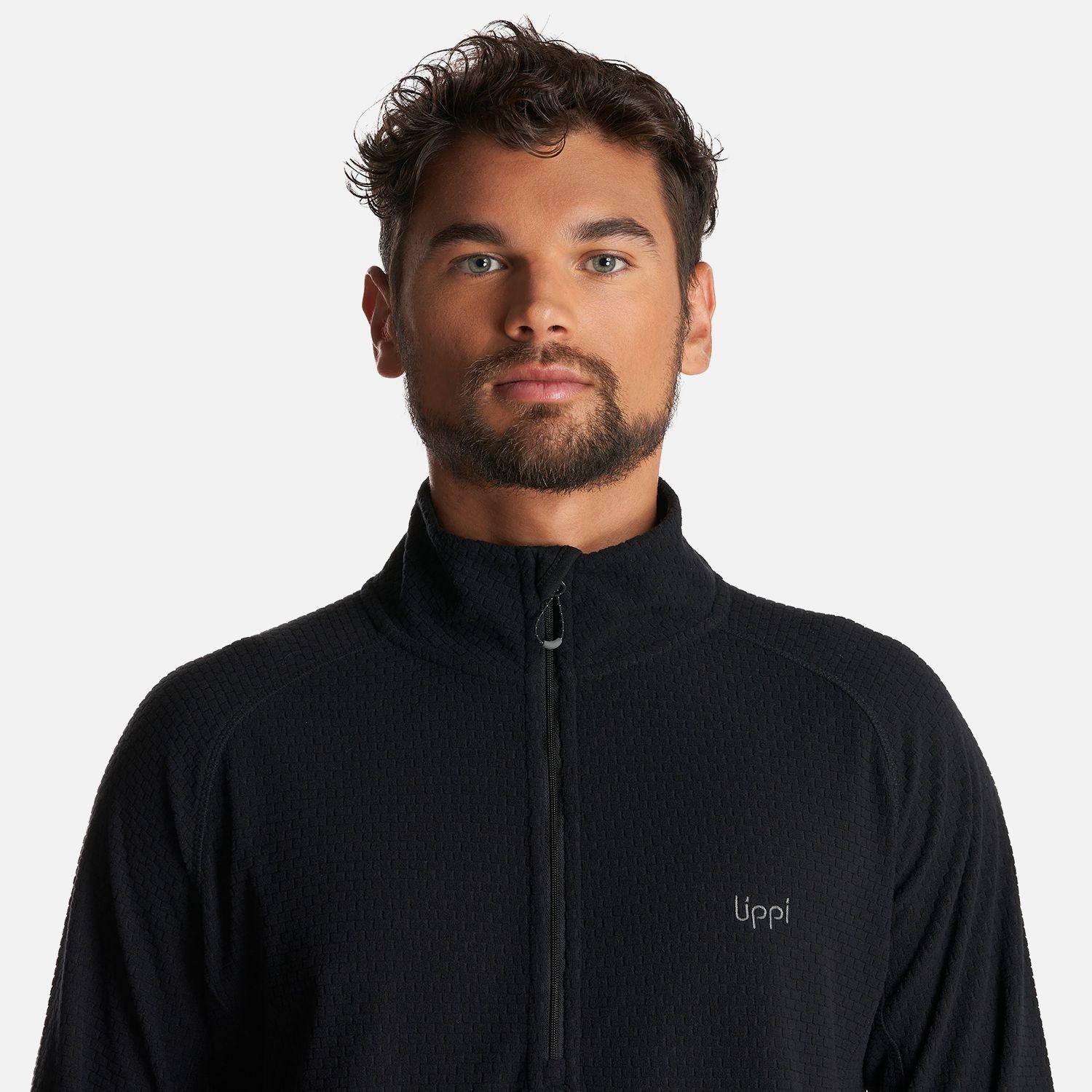 Poleron Hombre Jacaranda Nano-F 1/4 Zip Negro Lippi-4