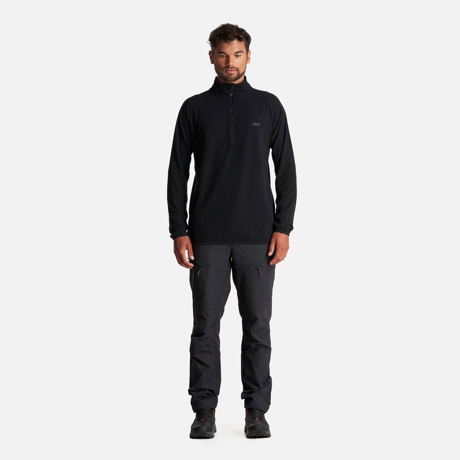 Poleron Hombre Jacaranda Nano-F 1/4 Zip Negro Lippi-5