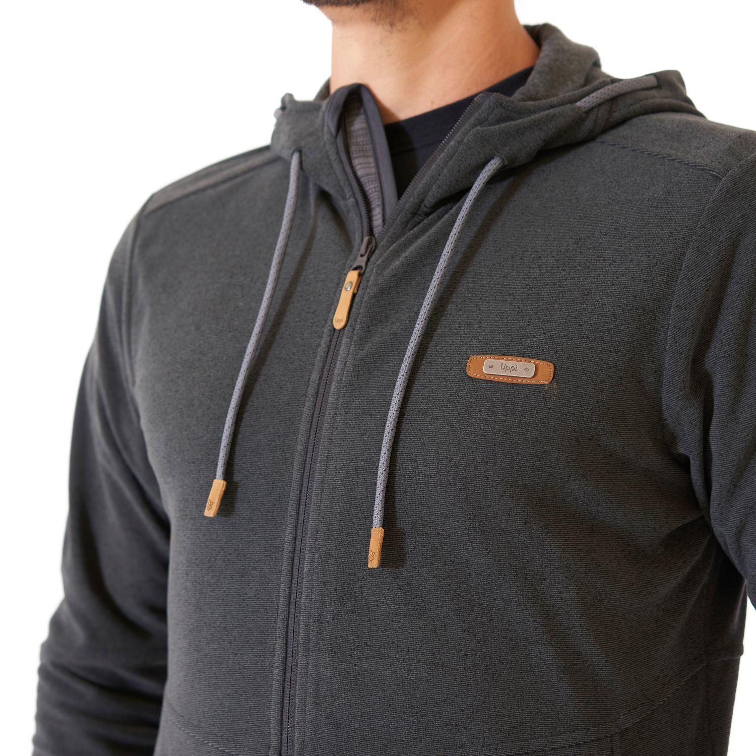 Poleron Hombre Stripes Nano-F Full Zip Hoody Grafito Lippi V21-4