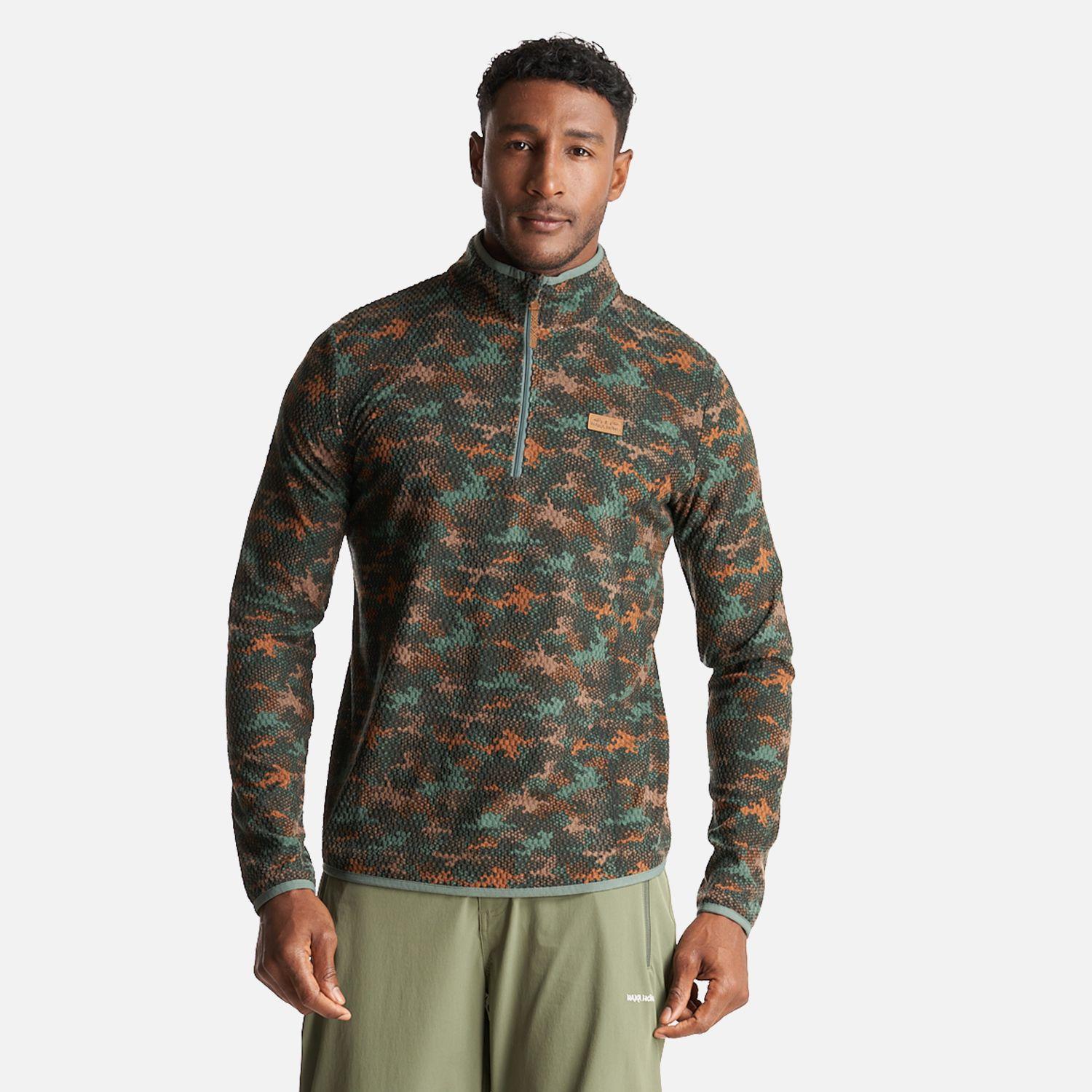 Poleron Hombre Taina Print Verde Militar Haka Honu-2