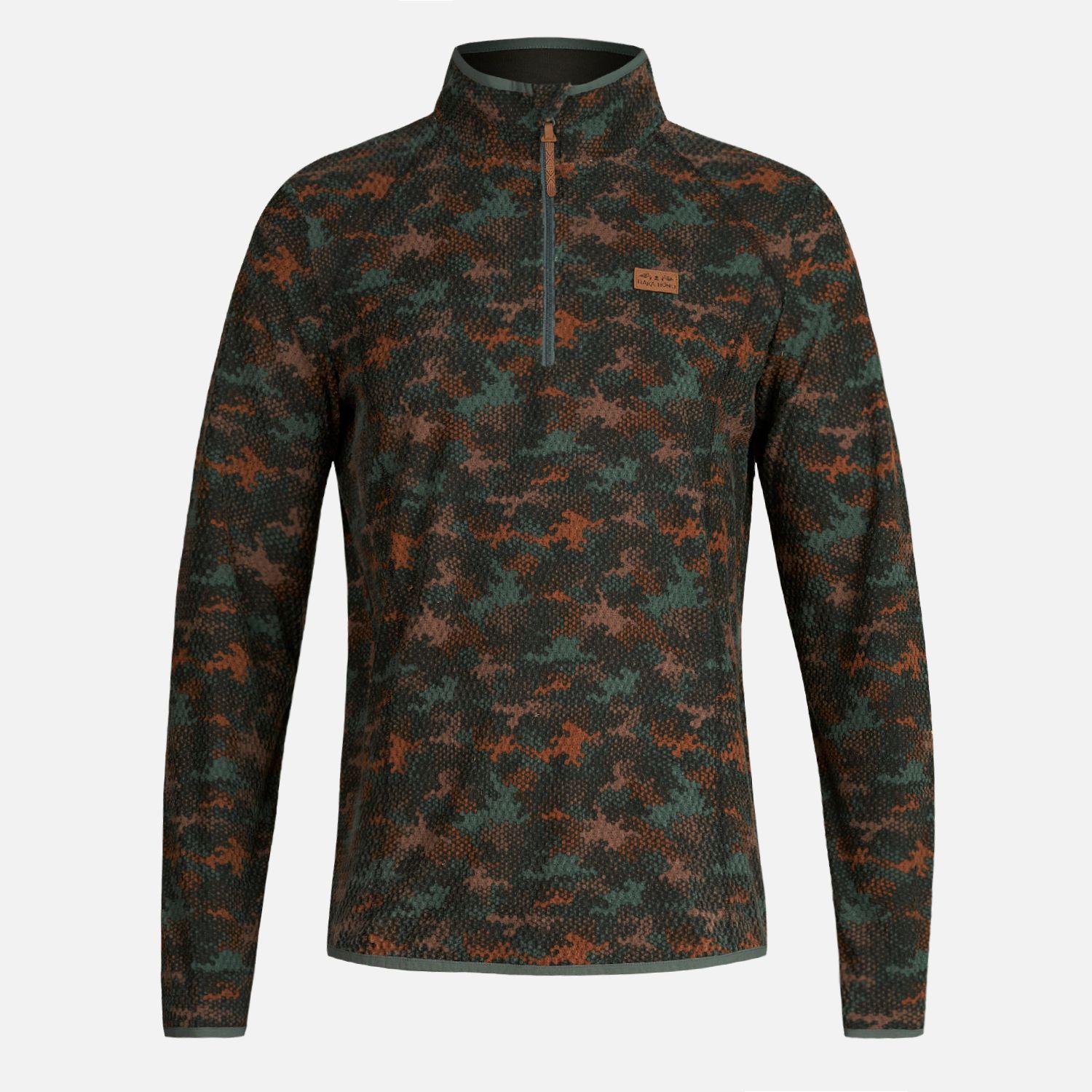 Poleron Hombre Taina Print Verde Militar Haka Honu-0