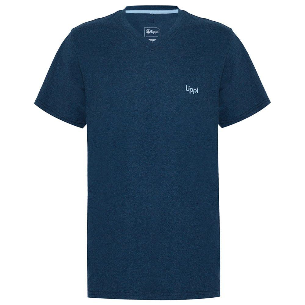 Polera Hombre Montserrat Cotton T-Shirt Melange Azul Piedra Lippi-0