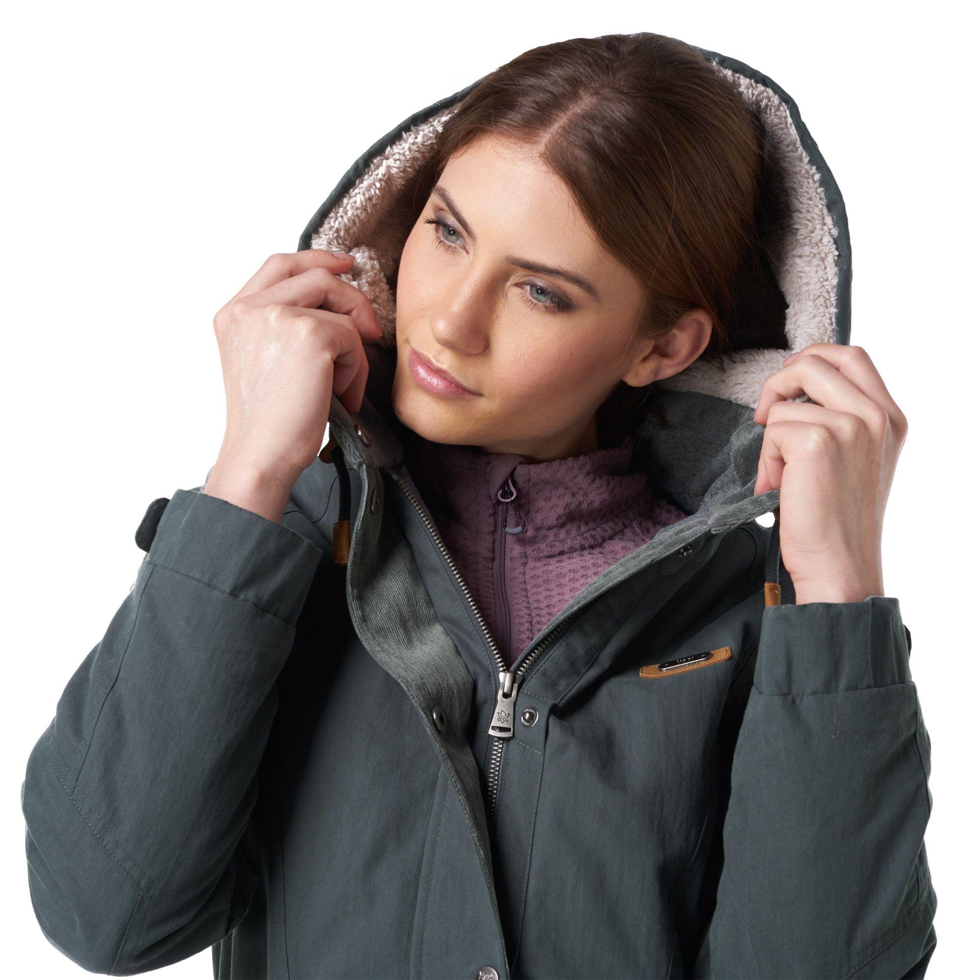 Chaqueta Mujer Peumo Canvas Hoody Jacket Grafito Lippi-4