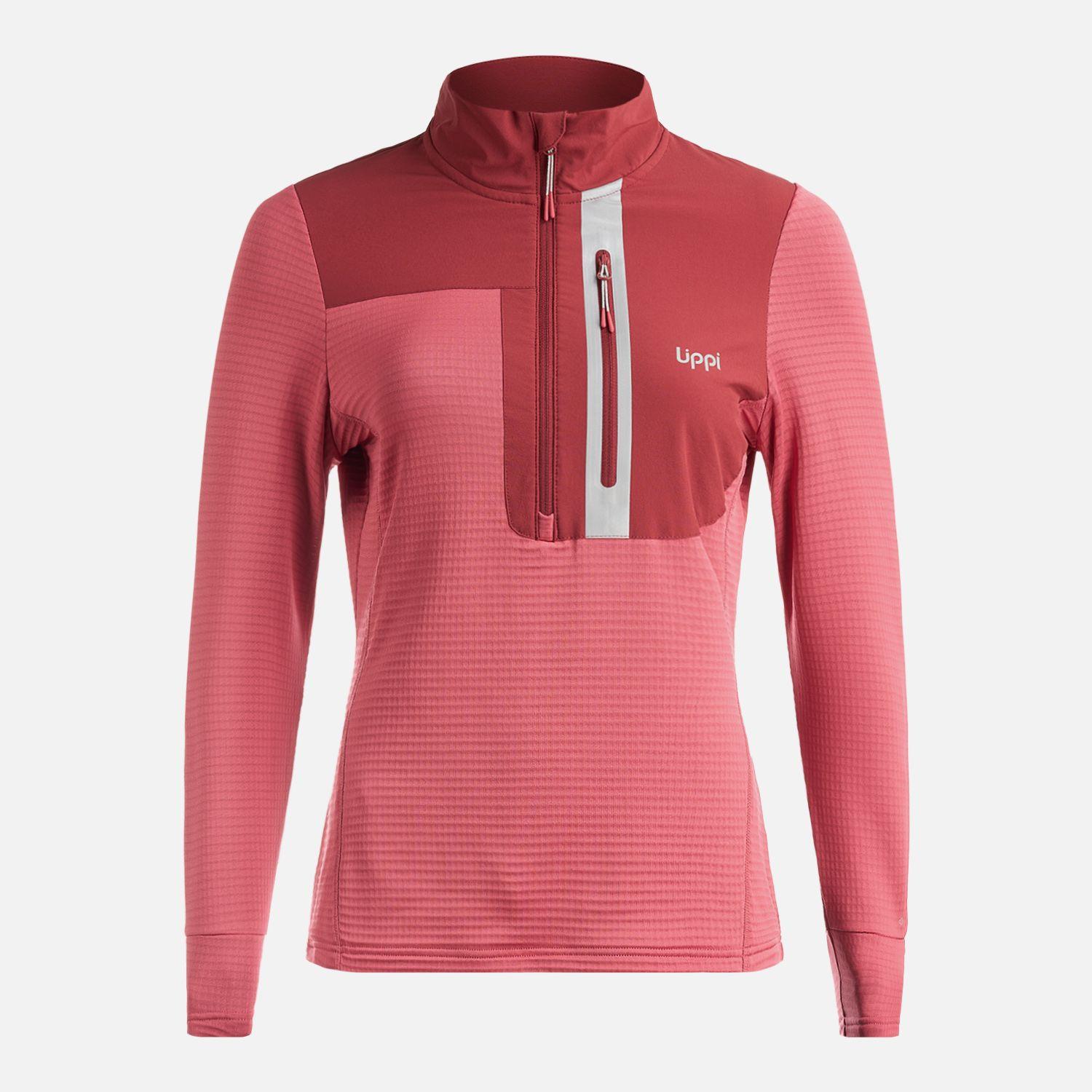 Poleron Mujer Karova Nano F 1/4 Zip Rosa Oscuro Lippi-0