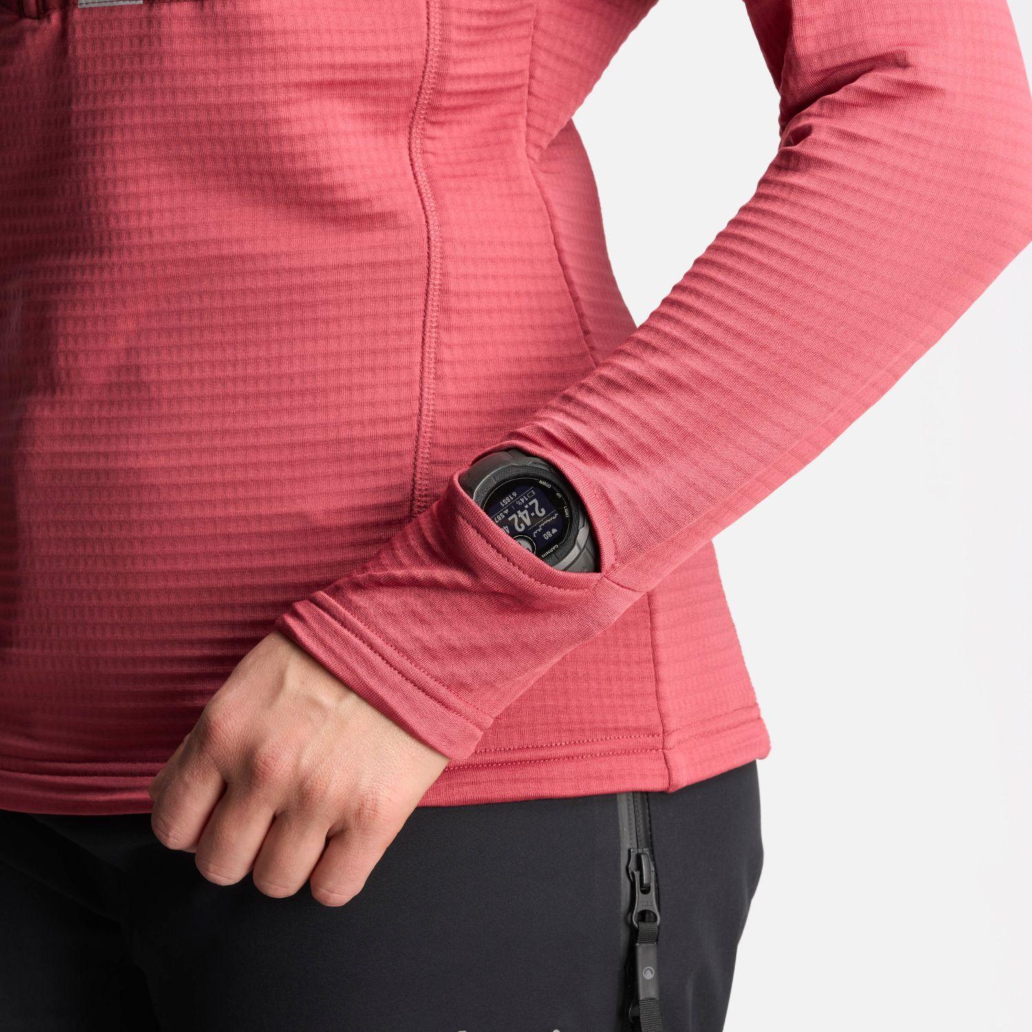Poleron Mujer Karova Nano F 1/4 Zip Rosa Oscuro Lippi-6
