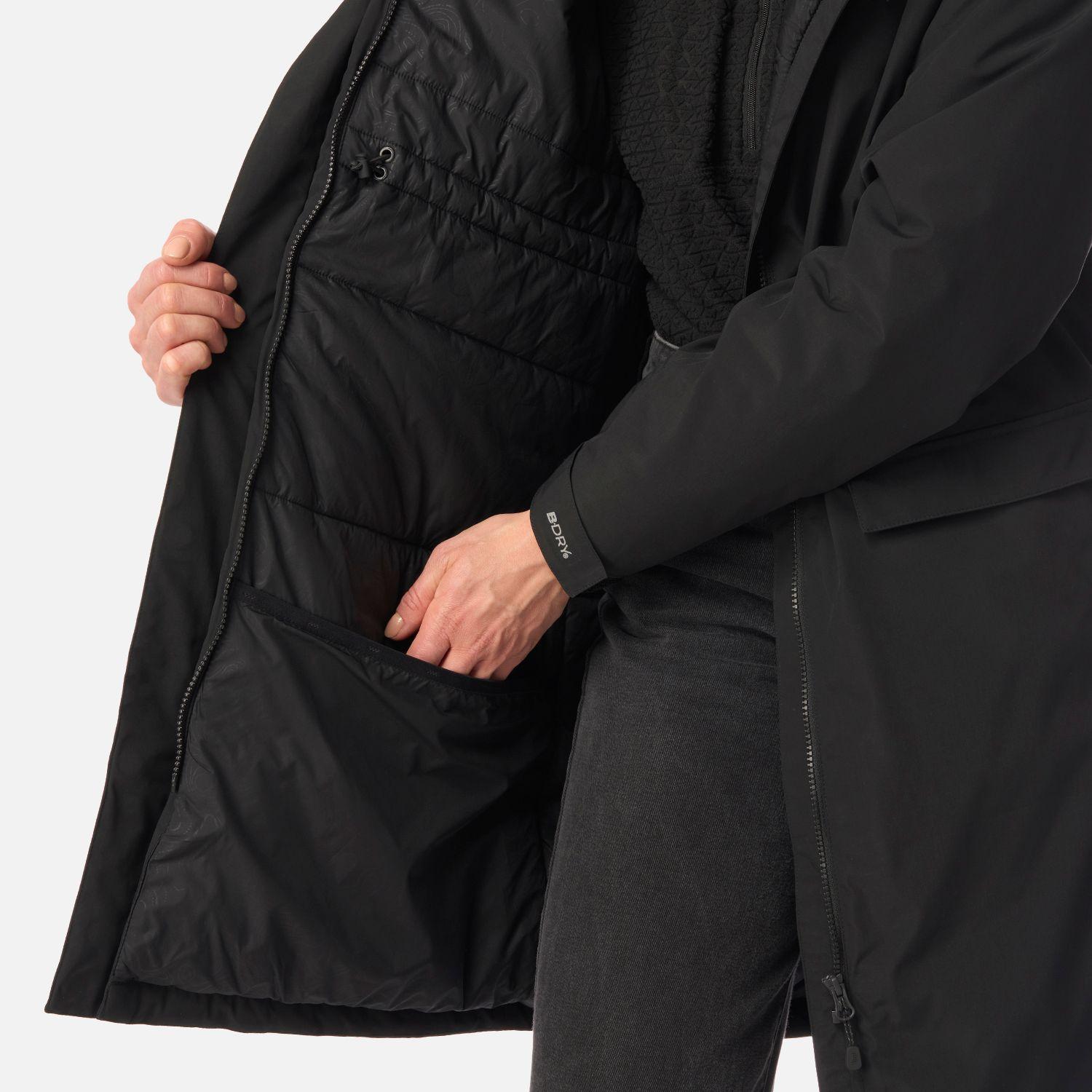 Chaqueta Mujer Mountains Live B-dry Steam-Pro Long Jacket Negro Lippi I26-7