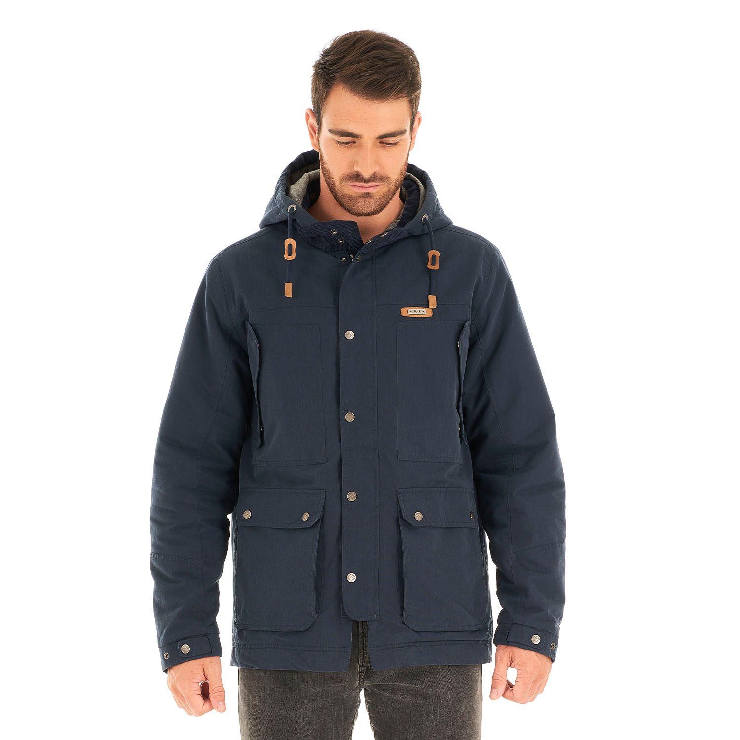 Chaqueta Hombre Peumo Canvas Hoody Jacket Azul Marino Lippi I21-1