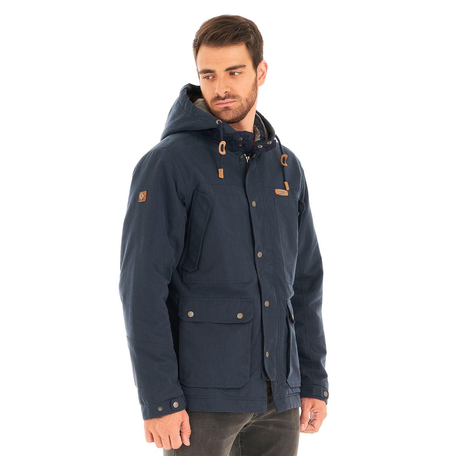 Chaqueta Hombre Peumo Canvas Hoody Jacket Azul Marino Lippi I21-2
