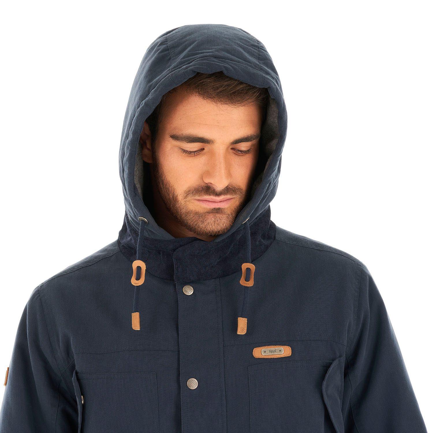 Chaqueta Hombre Peumo Canvas Hoody Jacket Azul Marino Lippi I21-6