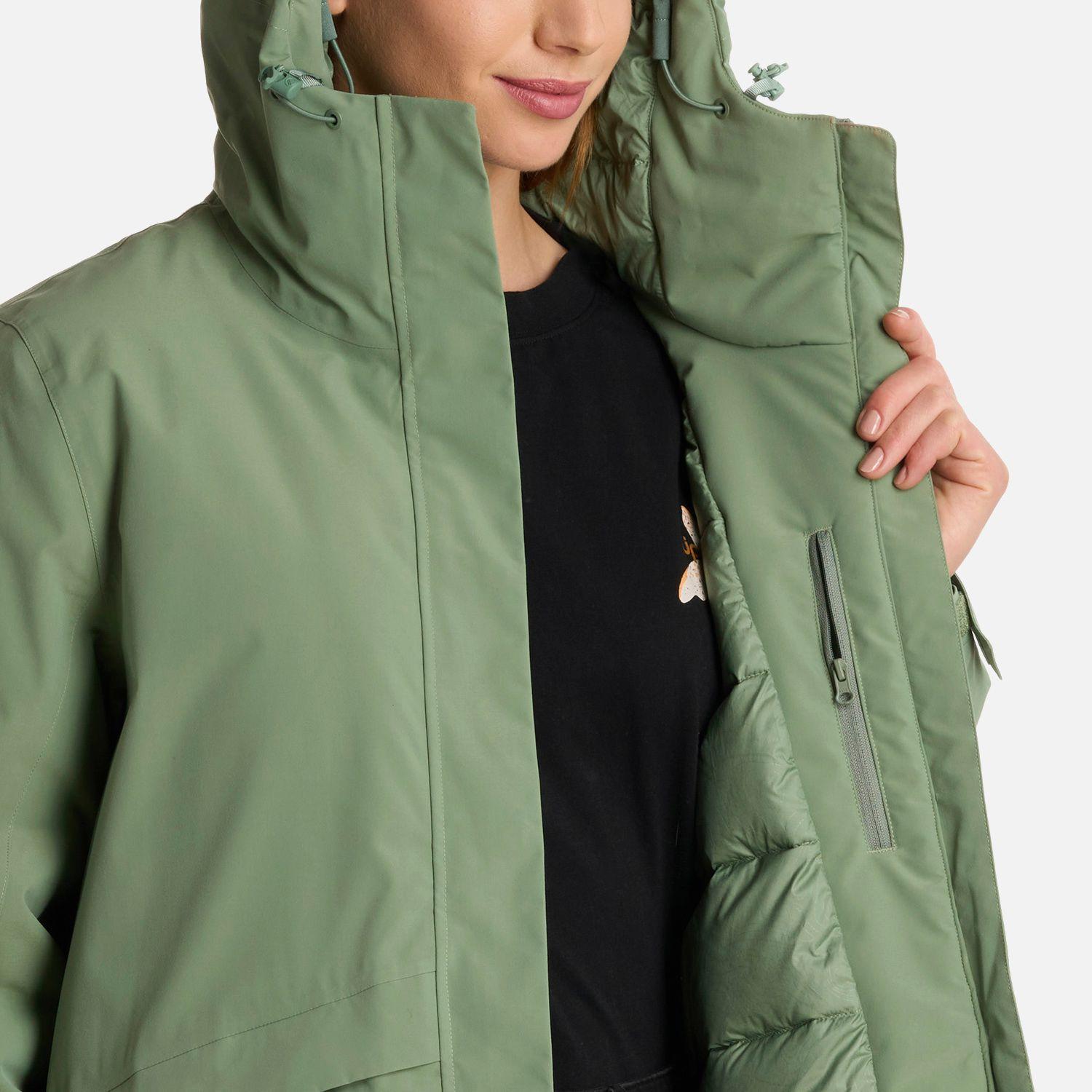 Chaqueta Mujer Mountains Live B-Dry Down Long Jacket Jade Oscuro Lippi-7