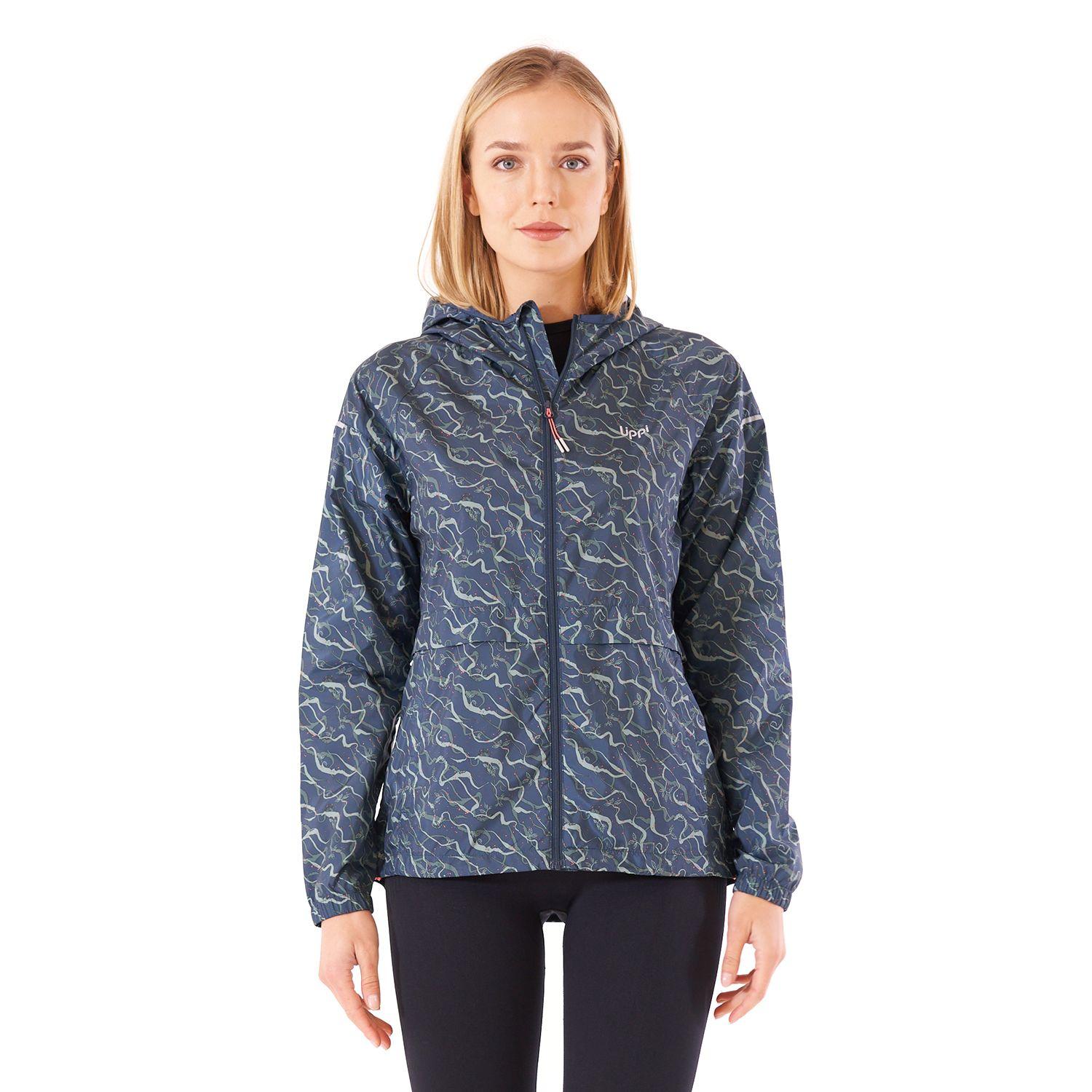 Chaqueta Mujer Nightfall Wind-Breaker Hoody Jacket Print Azul Noche Lippi-1