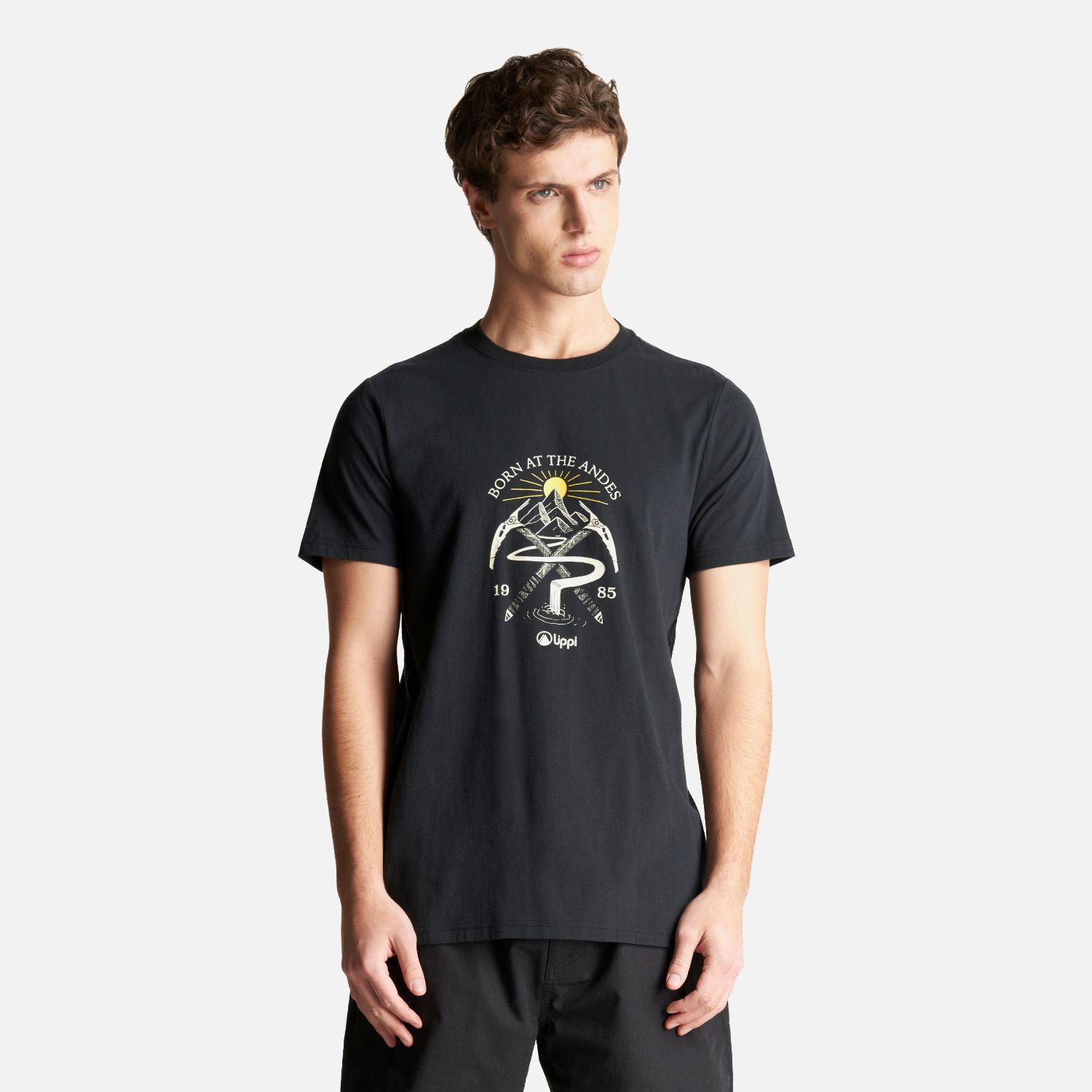 Polera Hombre Classic Piolet T-Shirt Negro Lippi-1