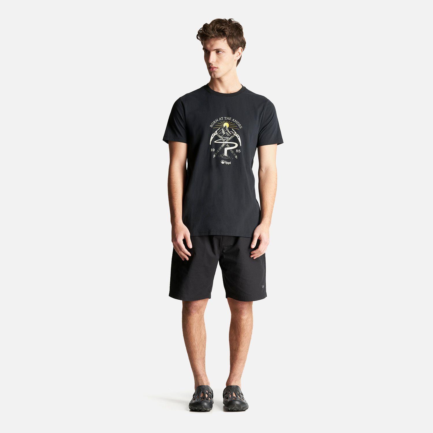 Polera Hombre Classic Piolet T-Shirt Negro Lippi-6
