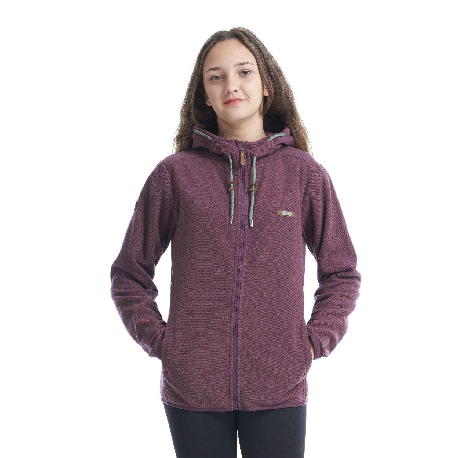 Poleron Teen Girl Stripes Nano-F Full Zip Vino Lippi-1