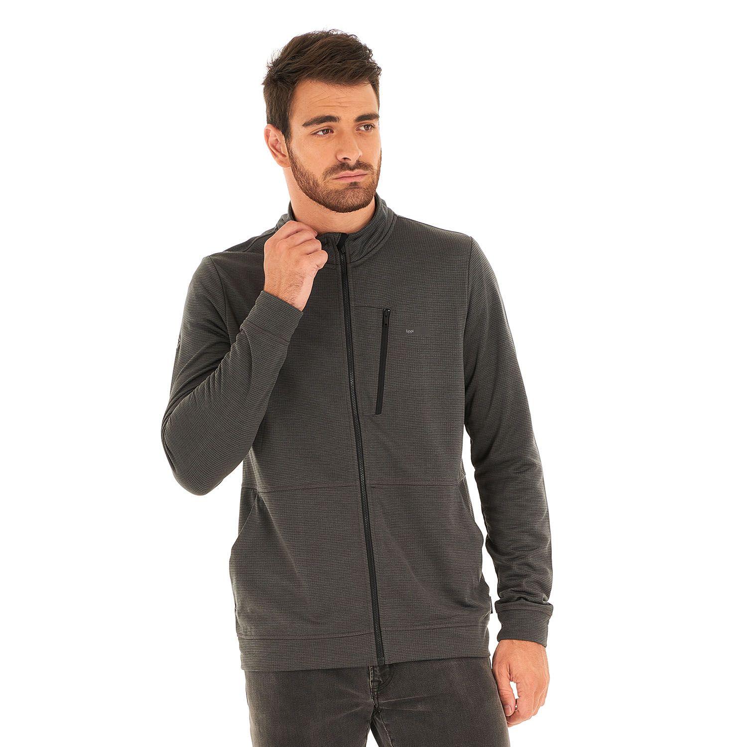 Poleron Hombre Orbital Nano-F Full Zip Melange Gris Lippi I21-1