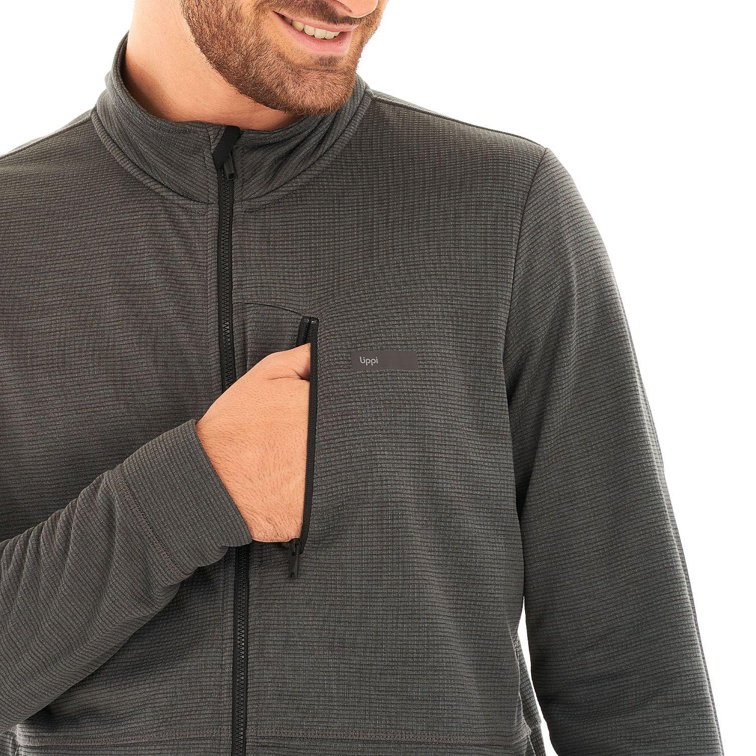 Poleron Hombre Orbital Nano-F Full Zip Melange Gris Lippi I21-6