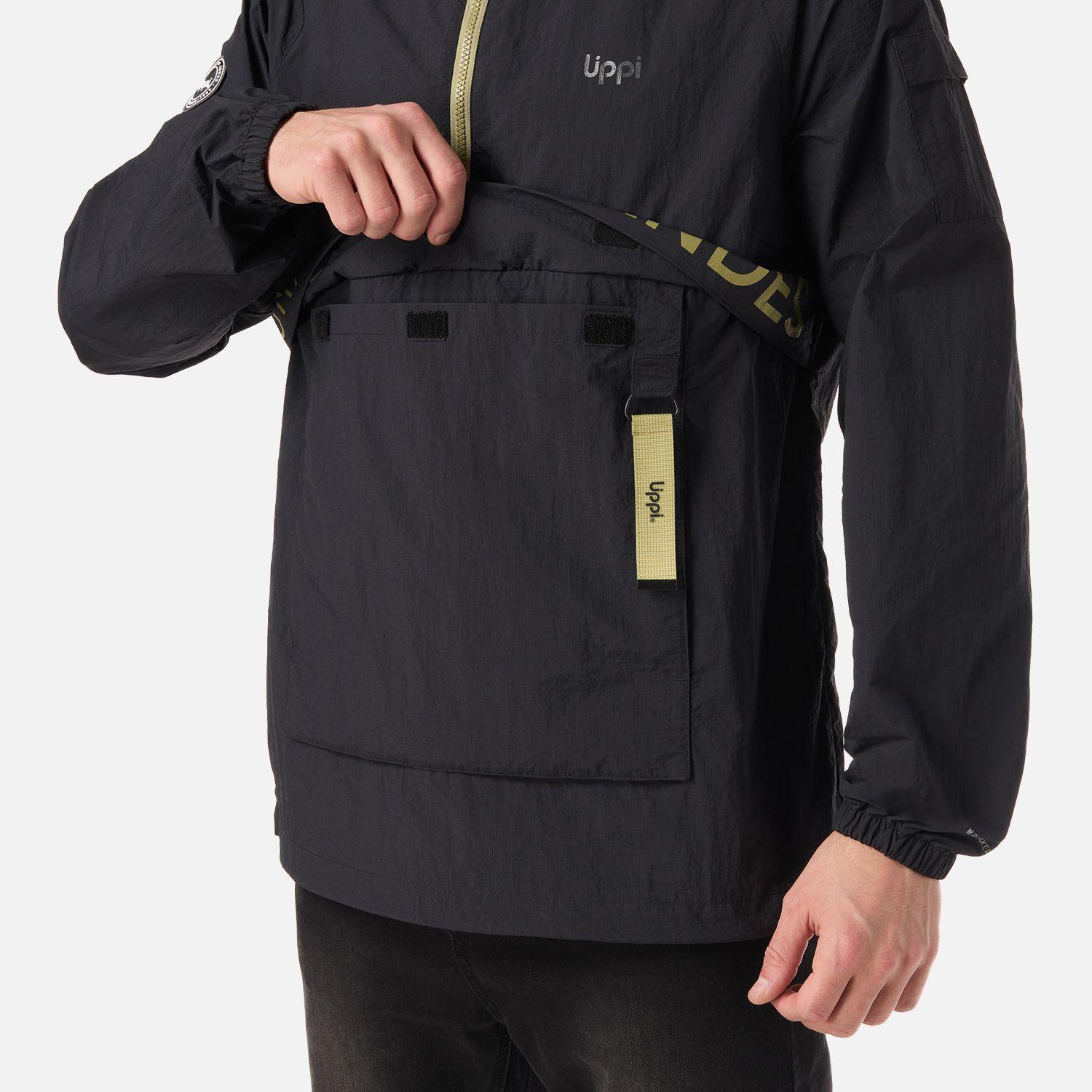 Chaqueta Hombre WindCity WindBreaker 1/4 Zip Jacket Negro Lippi V26-3