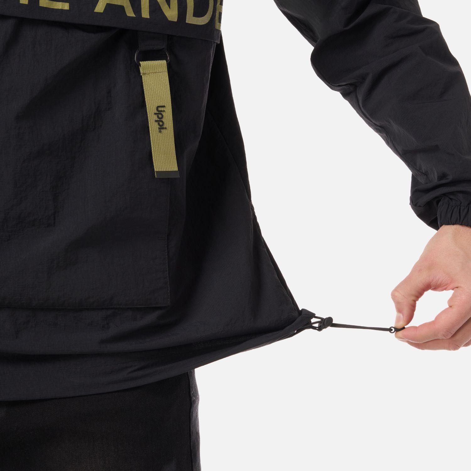Chaqueta Hombre WindCity WindBreaker 1/4 Zip Jacket Negro Lippi V26-5